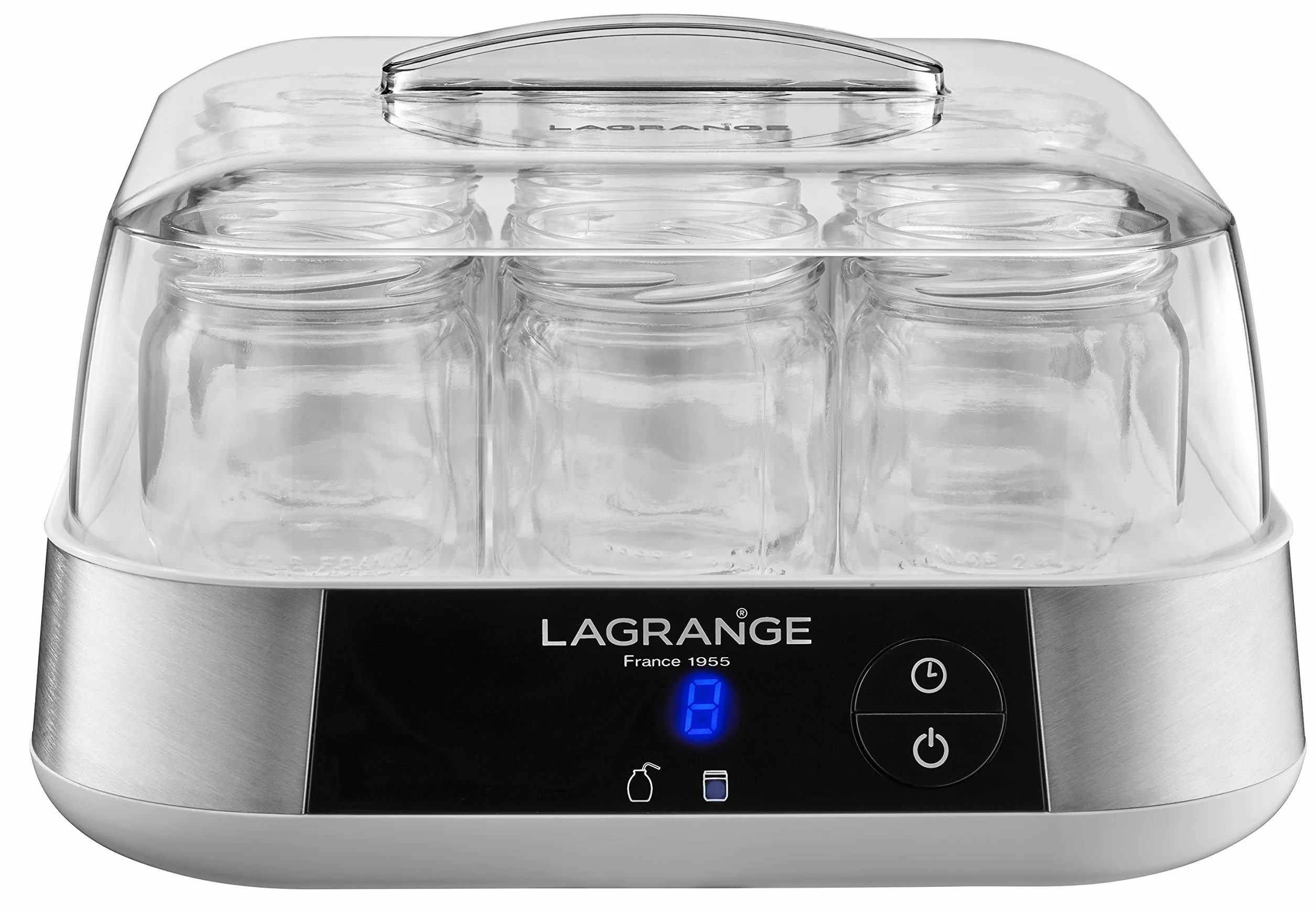 LAGRANGE, yogurtera línea, fabricación francesa, 9 tarros de cristal, 1,5L, programable, apagado automático, señal sonora, 18 W, 459002