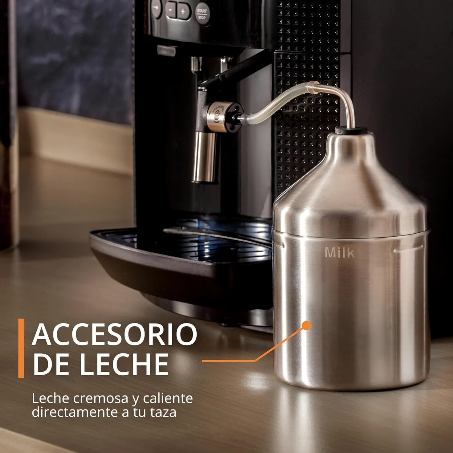 Krups Essential, Cafetera superautomática, Depósito de agua de 1,7 L, 3 niveles de temperatura, 3 texturas de molienda, 15 Bares, Pantalla LCD intuitiva, Incluye accesorio para la leche, Negra, EA8160