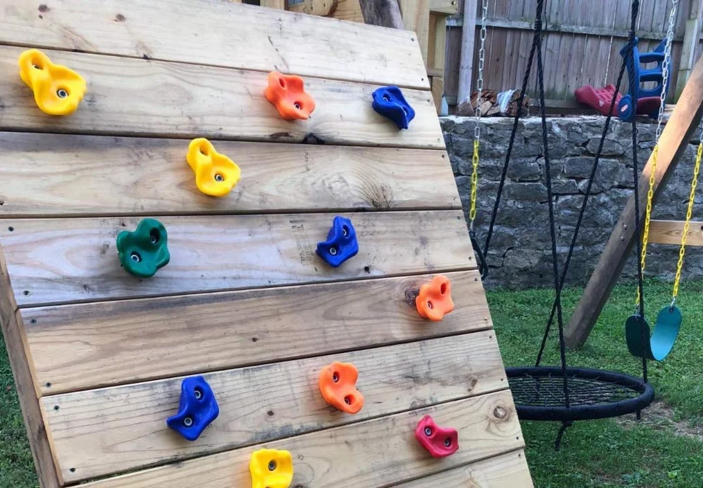 KINSPORY Escalada de Roca para niños con 2 Asas Azules, Material de fijación Incluido