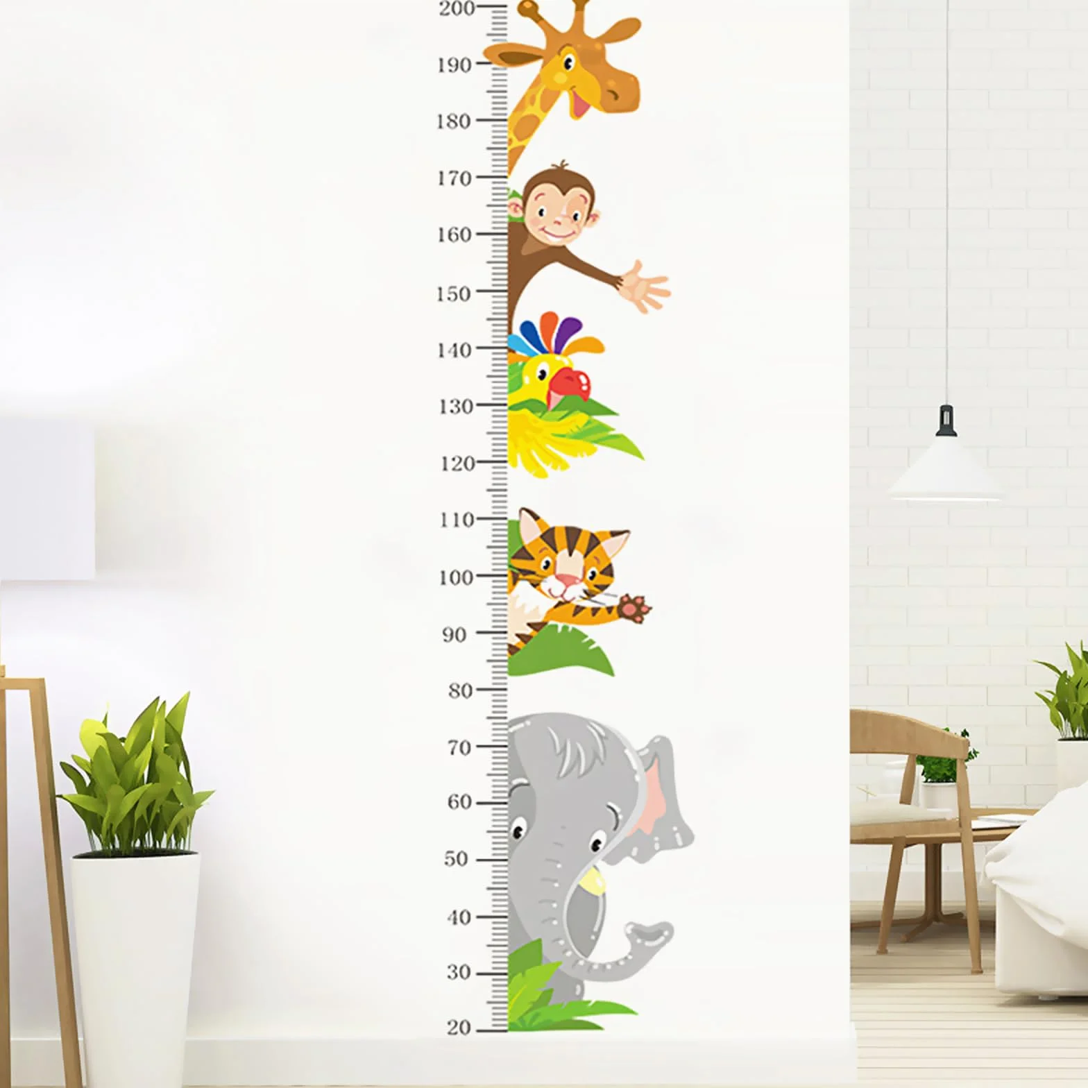 Graba de Pared para Niños 89 x 30 cm Medidor Altura Adhesivo Animales Impermeable