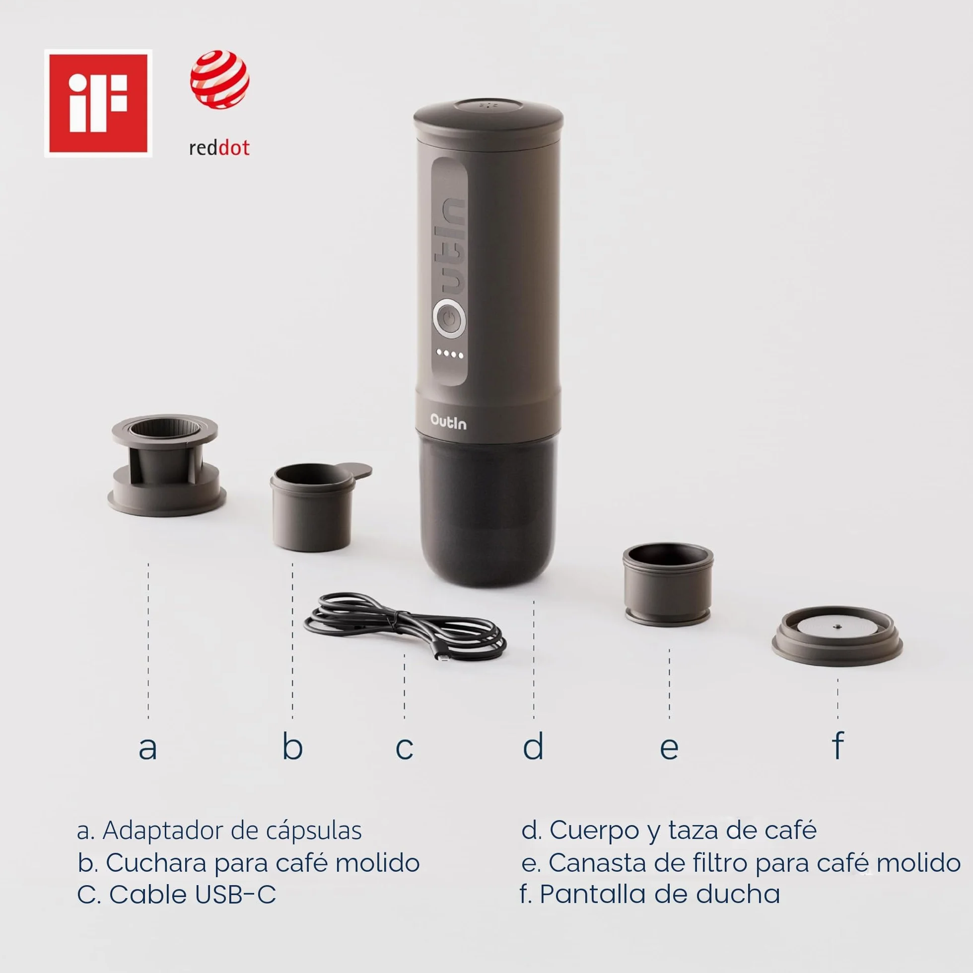 OutIn Nano Cafetera Espresso Eléctrica Portátil Estuche Protector de EVA