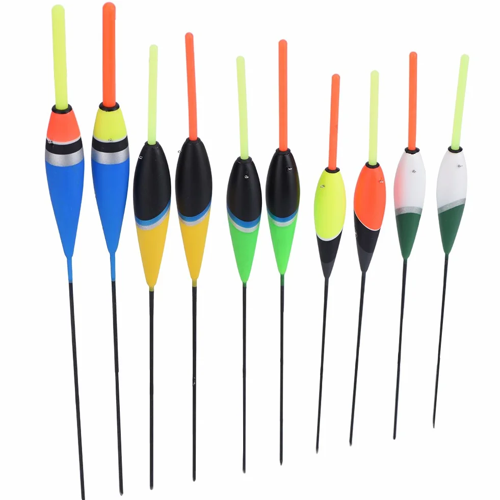 DEWIN Anzuelos de Pesca Flotador Flota Bobbers Ganchos Agua Dulce (10Pcs)