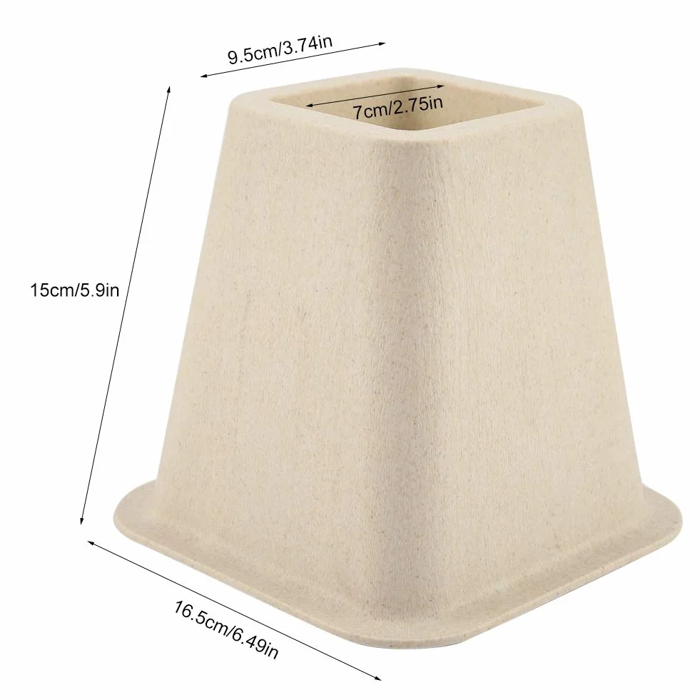 Cocoarm Elevador de Cama 4 Piezas, Elevador de Muebles Resistente, 15 cm de Altura, 16,5 x 15,5 cm