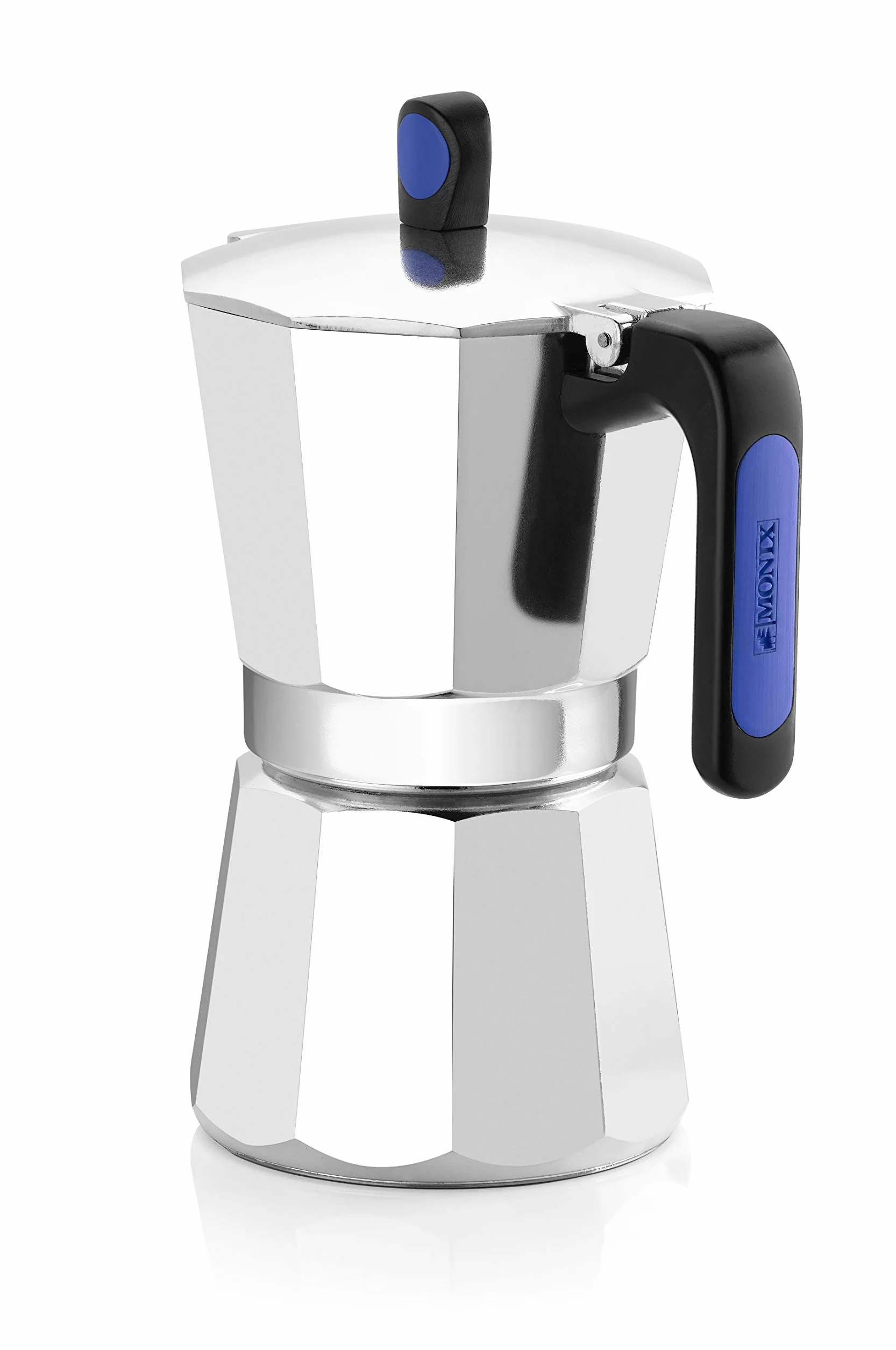 Monix Induction Express | Cafetera italiana de inducción, aluminio, color plata, 12 Tazas