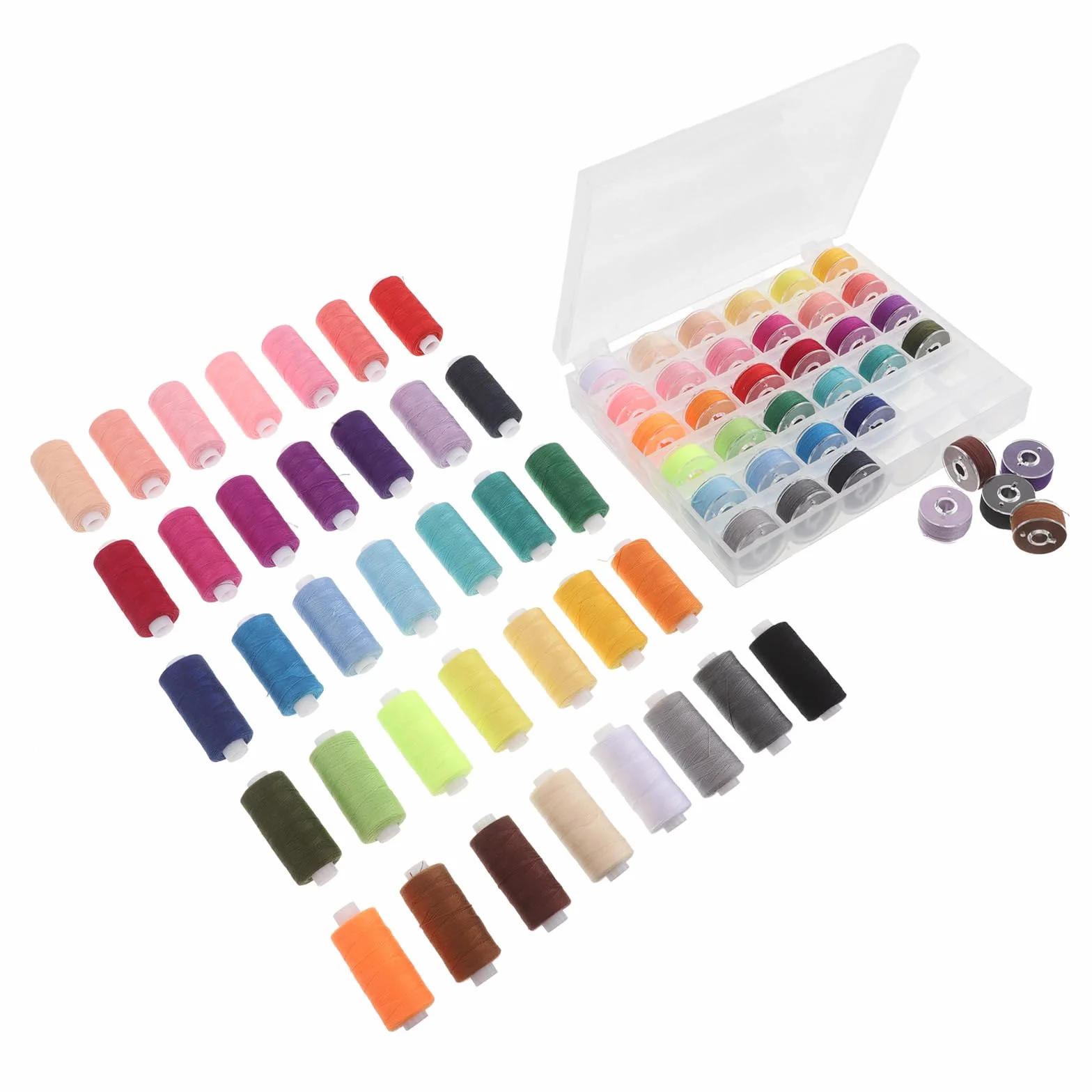 Abaodam Kit de Hilo de Coser de Poliéster 72 Piezas con 36 Bobinas de Colores, 400 Yardas para Máquina de Coser y Costura a Mano, Adecuado para Bordado, Manualidades y Acolchado