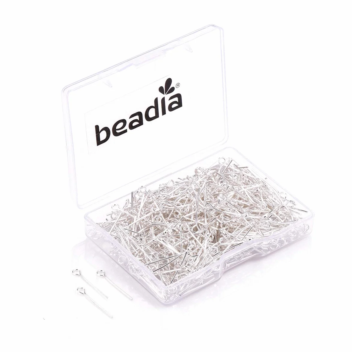 BEADIA Alfileres de cabeza plateada para hacer joyas de bricolaje de 20 mm, 500 unidades