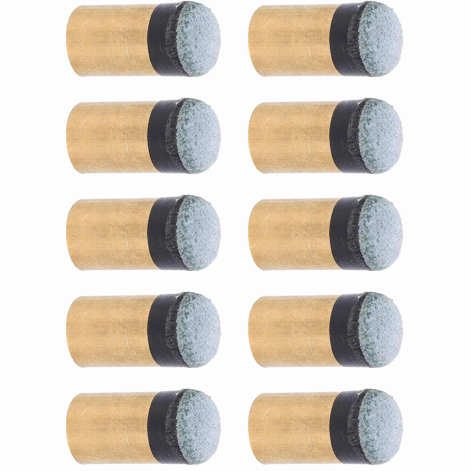 Ejoyous Puntas de taco de billar de 10 mm, 10 piezas de puntas de taco de billar de metal, puntas de taco de billar de cuero duro, puntas de rosca, kit de repuesto de punta de taco de billar