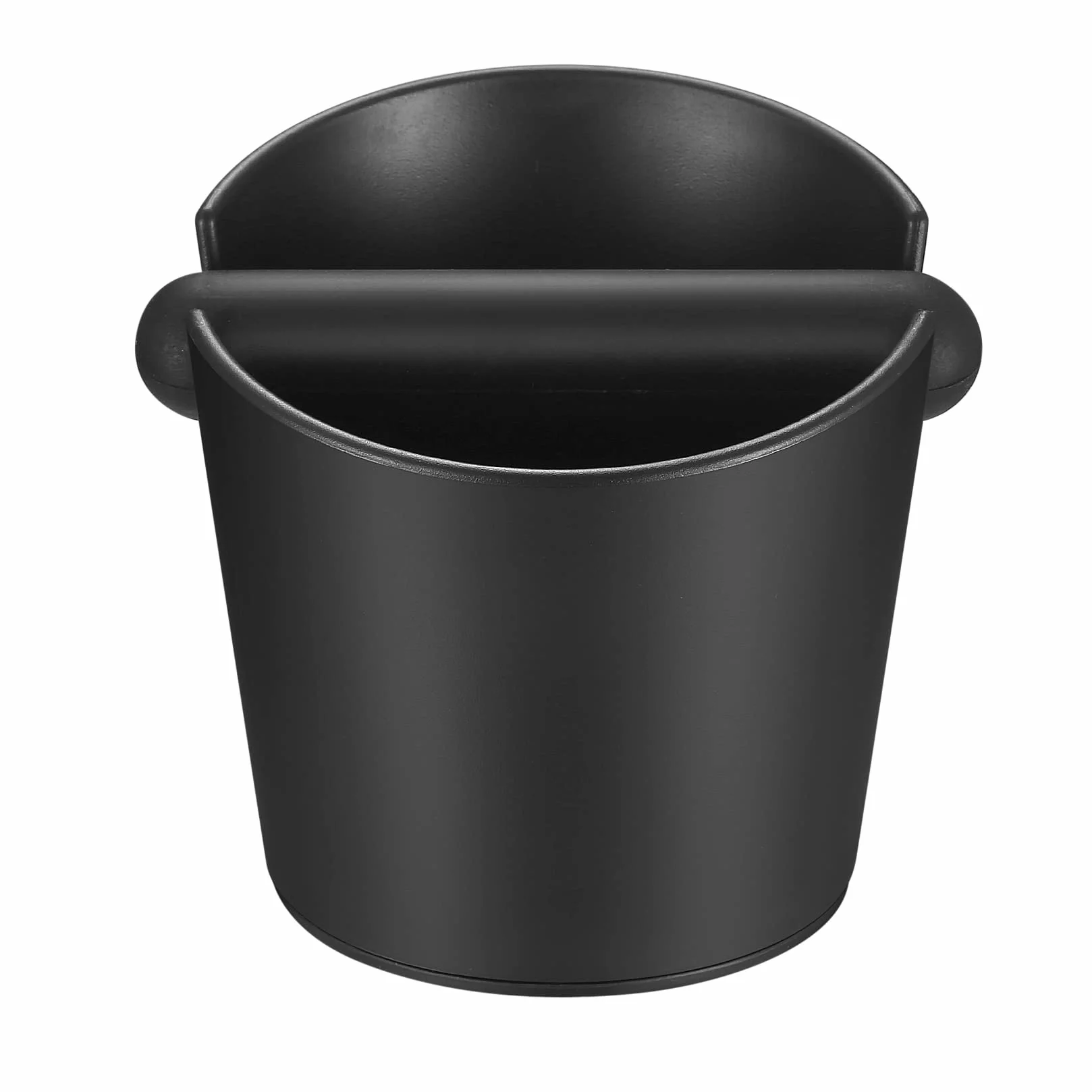 Caja para Posos de Café, Café Knock Box, Café Molido Recipiente, Cajon para Posos de Café Barista Plástico Negro con Barra de Golpe de Metal Extraíble