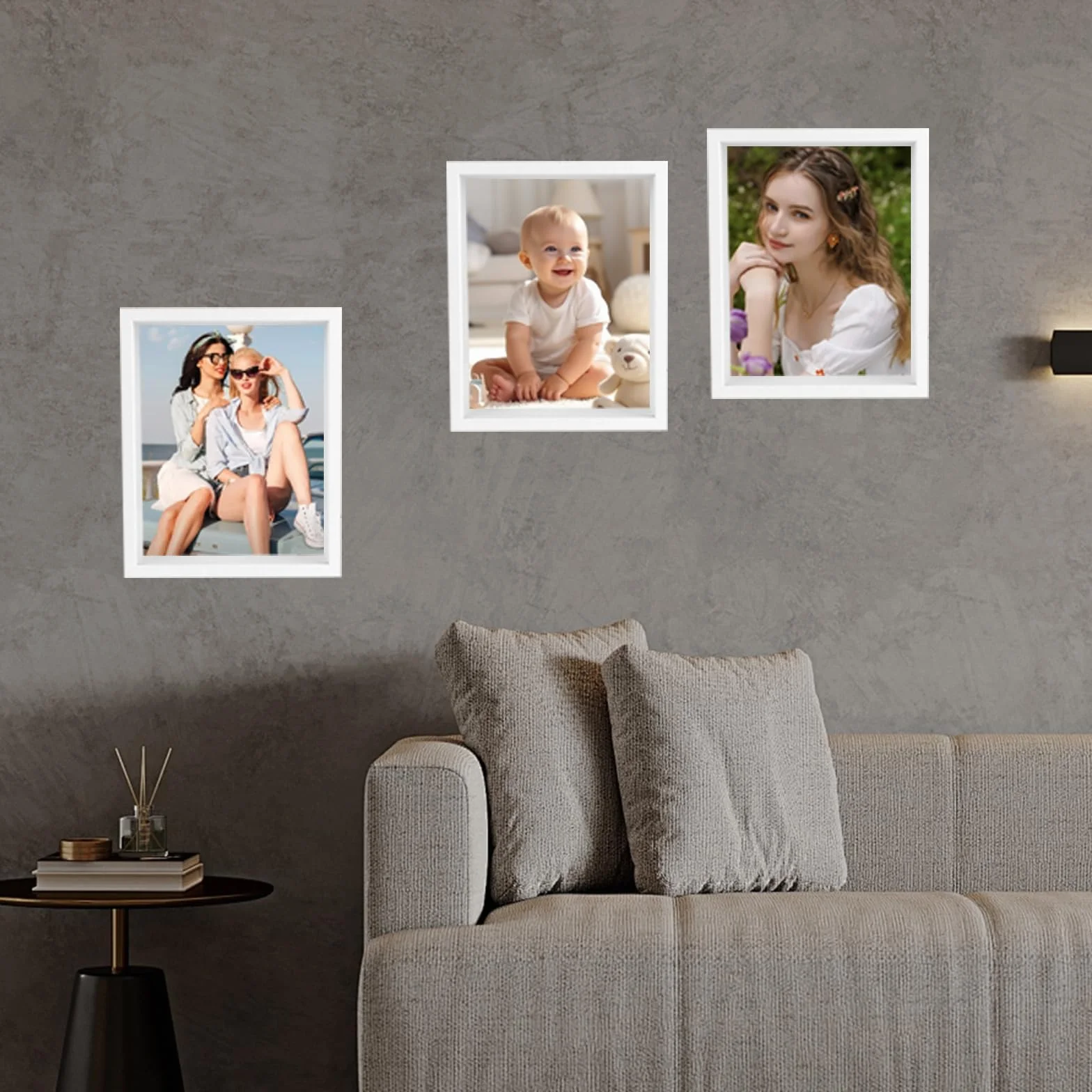 Pack de 2 marco Fotos 20x25 Blanco, 3d Profundo con Cristal Acrilico y MDF, Portafotos para Recuerdos, Flores Secas, Objetos Pequenos, Pared y Mesa
