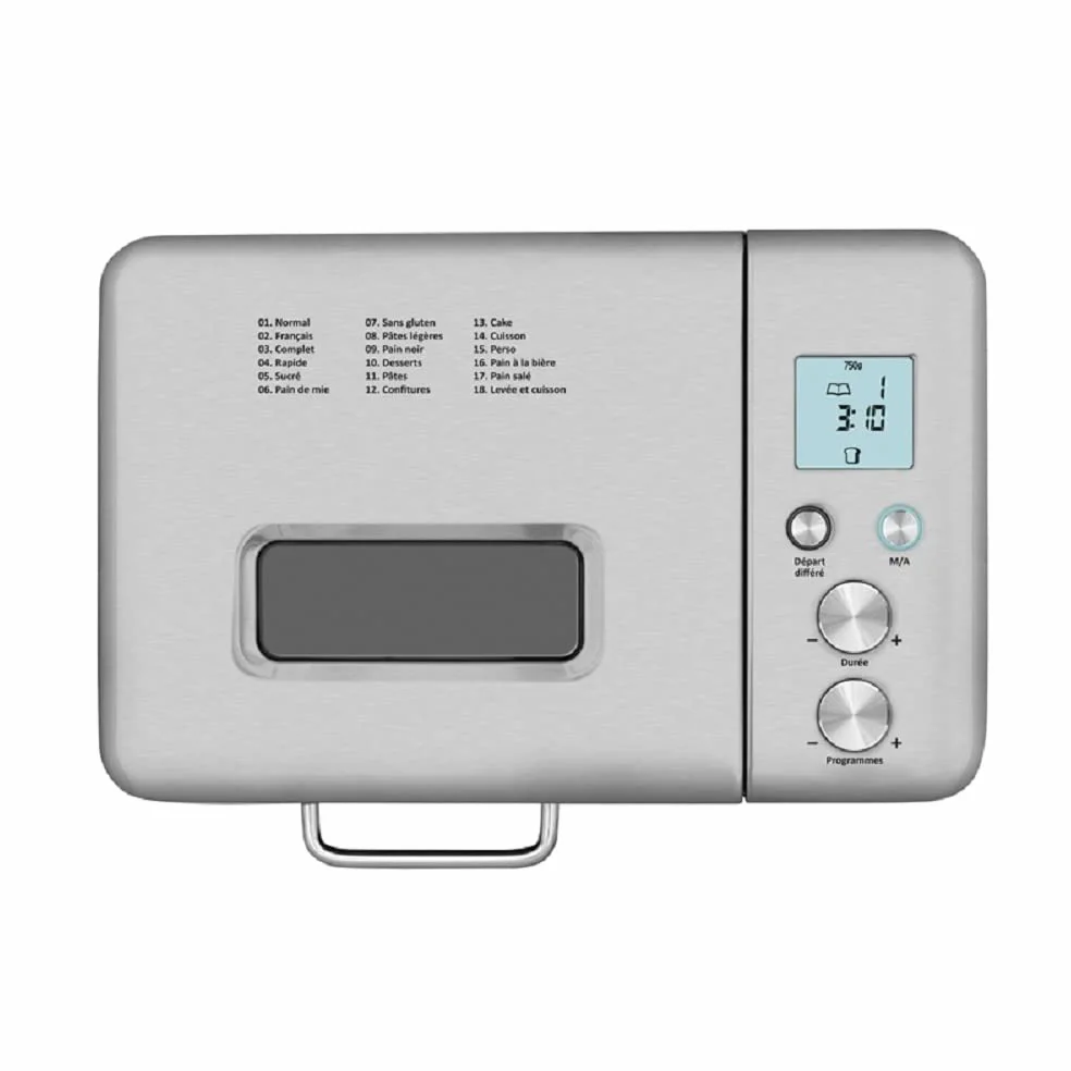 Riviera&bar – Máquina de pan de acero inoxidable 500 W con 18 programas, 3 tamaños (500 g, 750 g, 1 kg), mantenimiento caliente 60 min, salida diferida 15 h, accesorios, panes, pasteles, mermeladas