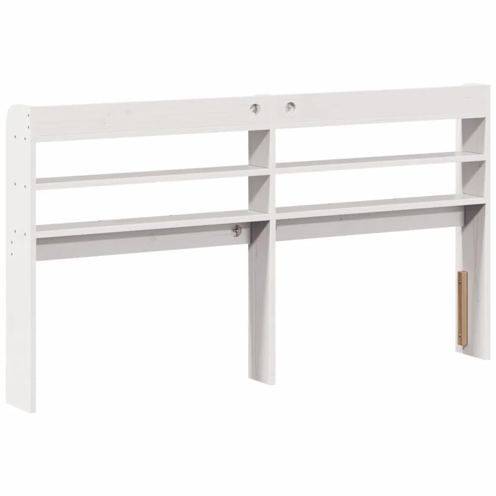vidaXL Cabecero de Cama con estantes Madera Maciza Pino Blanco 140 cm, cabecero de Cama, cabecero de Madera Maciza, cabecero con estantes
