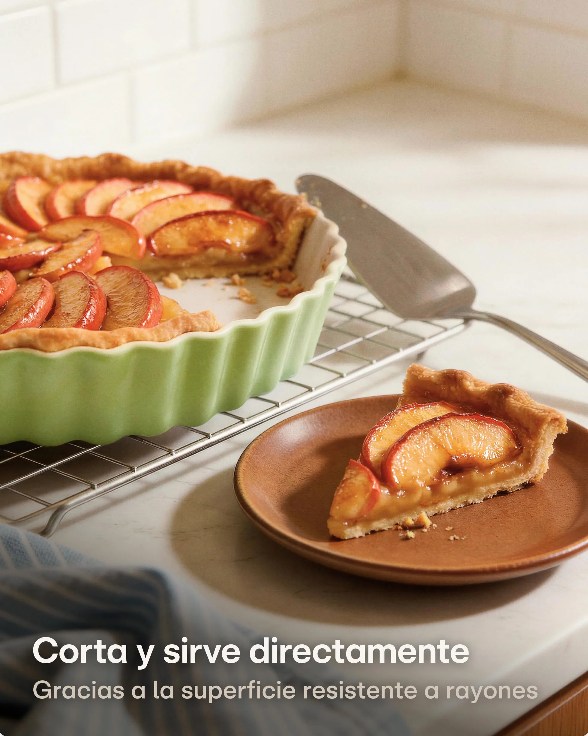 Praknu Molde de Cerámica para Tarta - ø 28 cm - Con Revestimiento Antiadherente - Resistente a Cortes y Rayones - Fácil de Limpiar