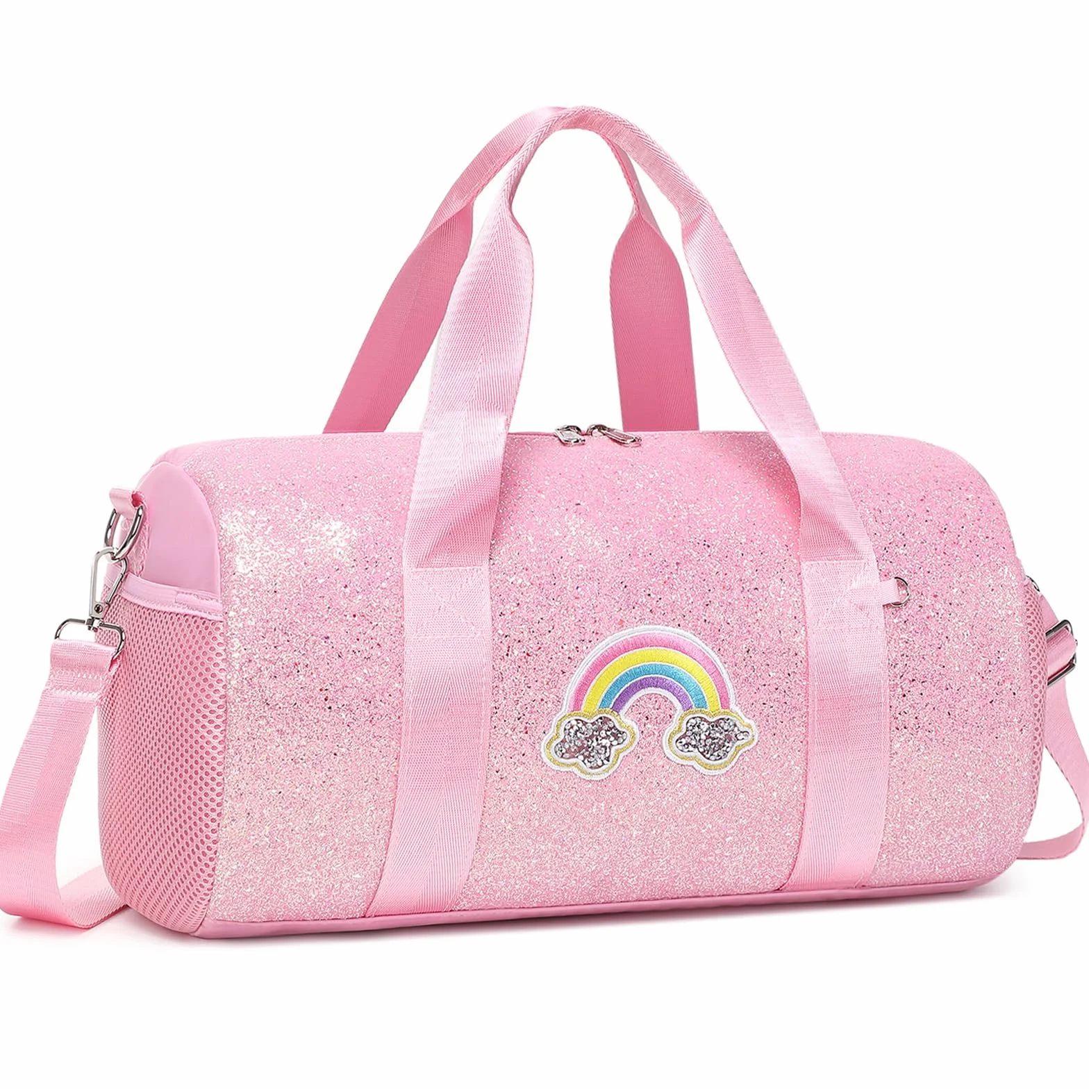 Purpurina Bolsa de Deporte Infantil Pequeña Bolsa de Viaje Bolsa de Hombro Escolar para Niñas