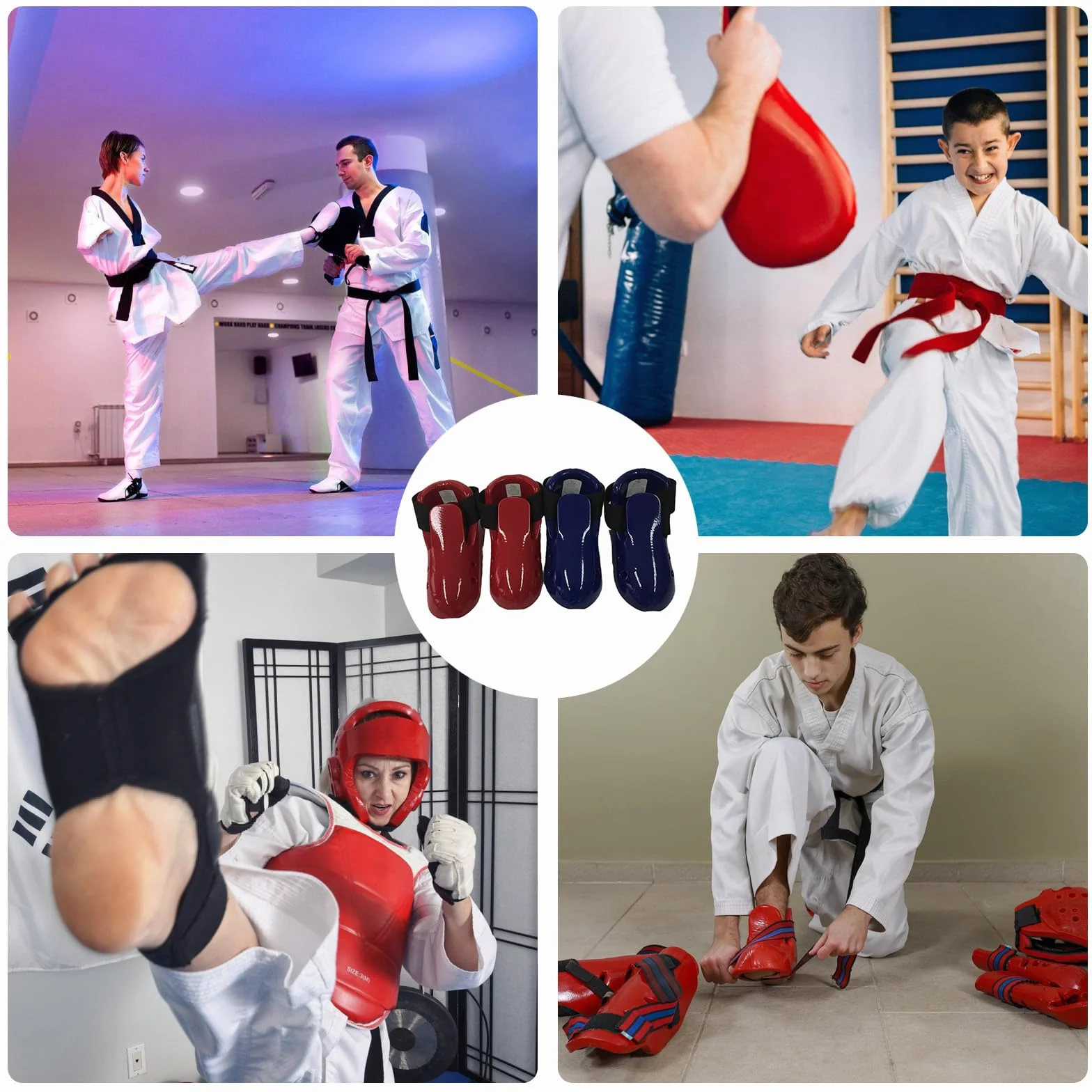 Protector de pies Taekwondo para artes marciales, espuma