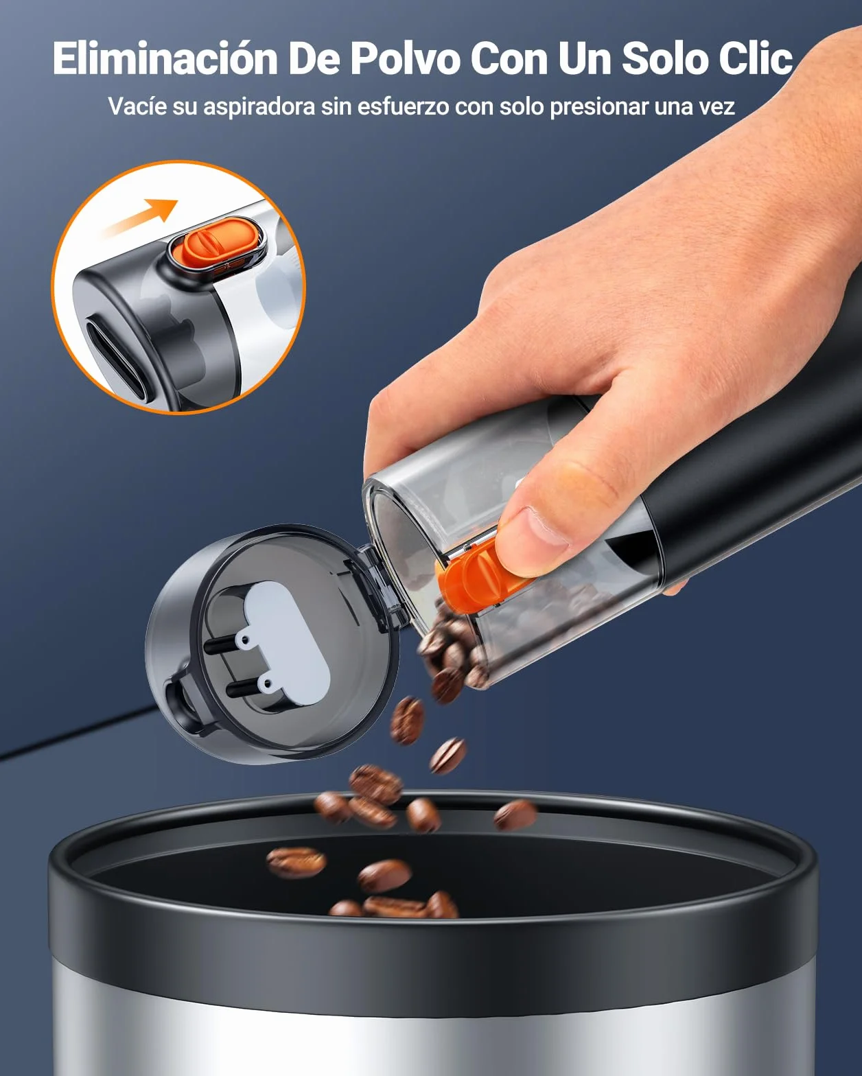 SEALIGHT Aspirador de Mano, 32000PA 4 en 1 Aspiradora de Coche con Motor Sin Escobillas, aciado Automático de un Toque, Aspirador Coche con Motor Sin Escobillas, para Pelo de Mascotas, Coche, Hogar