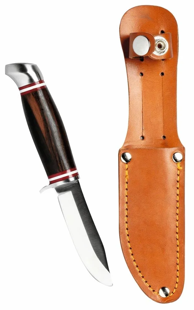 Moses Expedición Naturaleza Cuchillo al Aire Libre Mango de Madera Lederhüll
