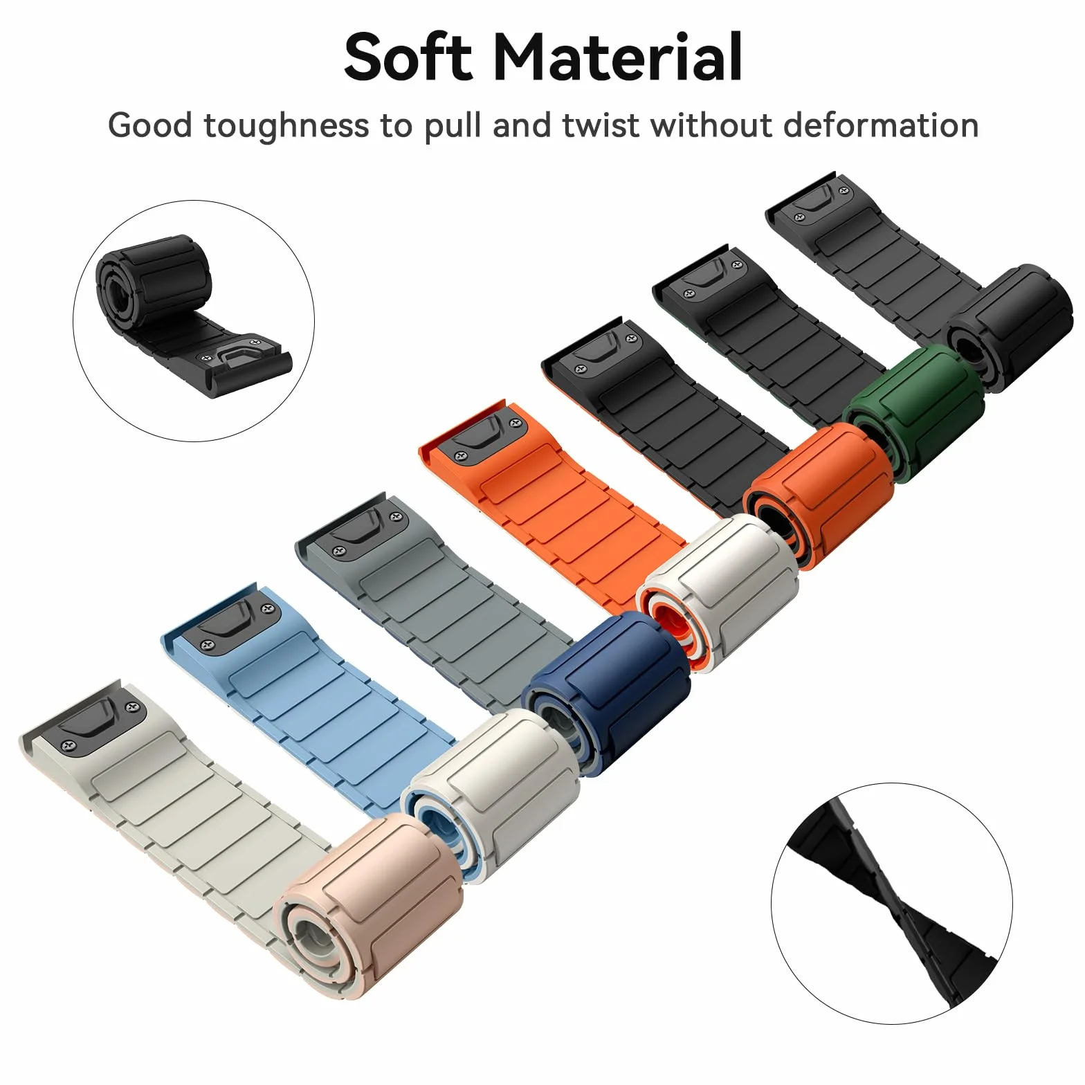 ISABAKE Magnética Correa para Fenix 7/6 Pro/5 Plus, 22mm QuickFit Silicona Pulseras de Repuesto para Forerunner 955/945