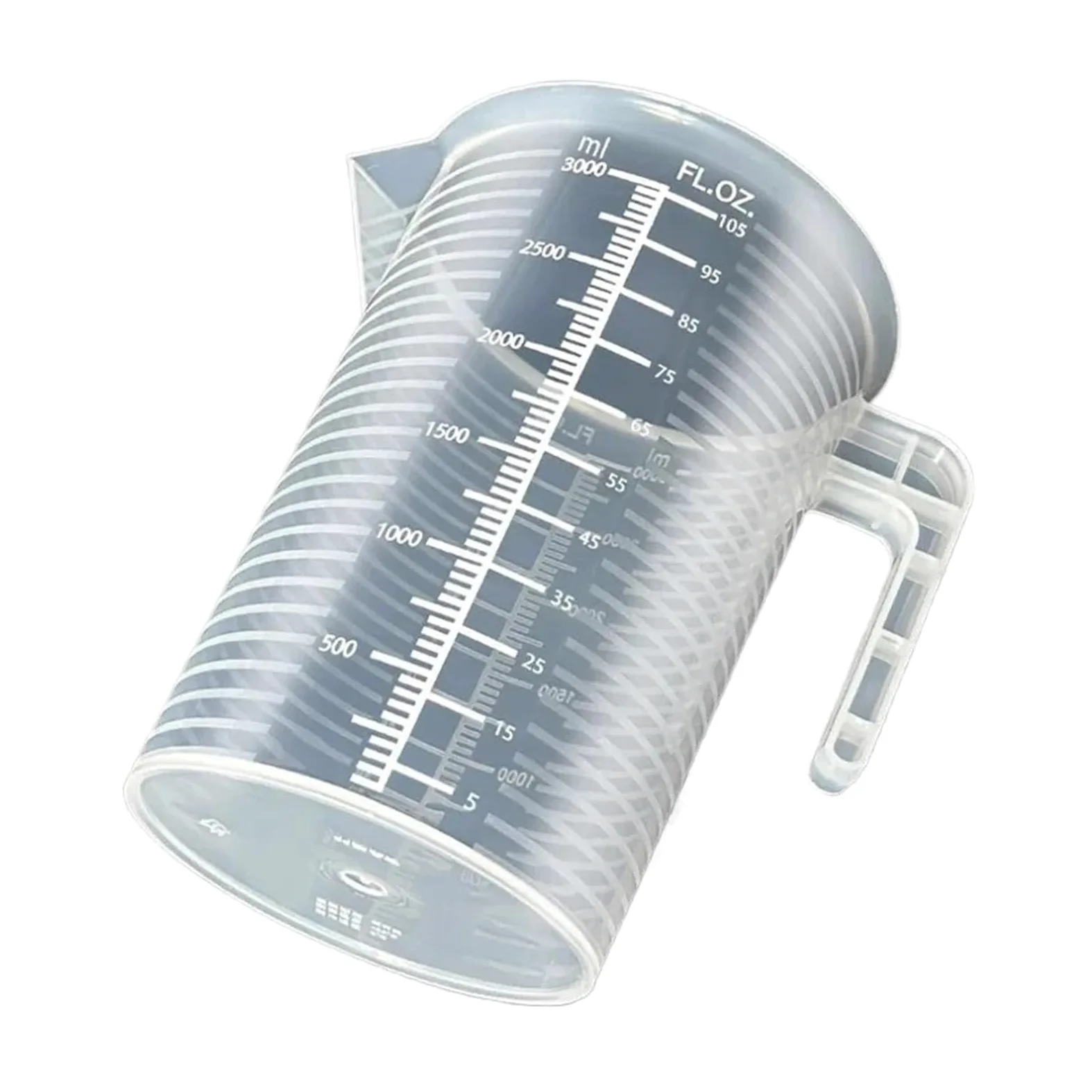 Vaso medidor de plástico espesado de 100-5000 ml con escala, vaso medidor experimental, vaso medidor de plástico(B -5000ml - with lid)