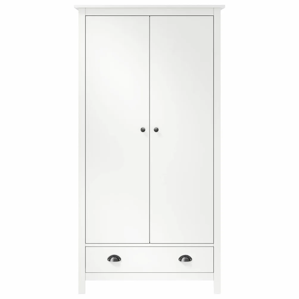 vidaXL Armario de 2 Puertas Muebles para Ropa Roperos Guardarropas de Dormitorio Organizador Colgar Almacenamiento 89x50x170 cm Madera Maciza Pino