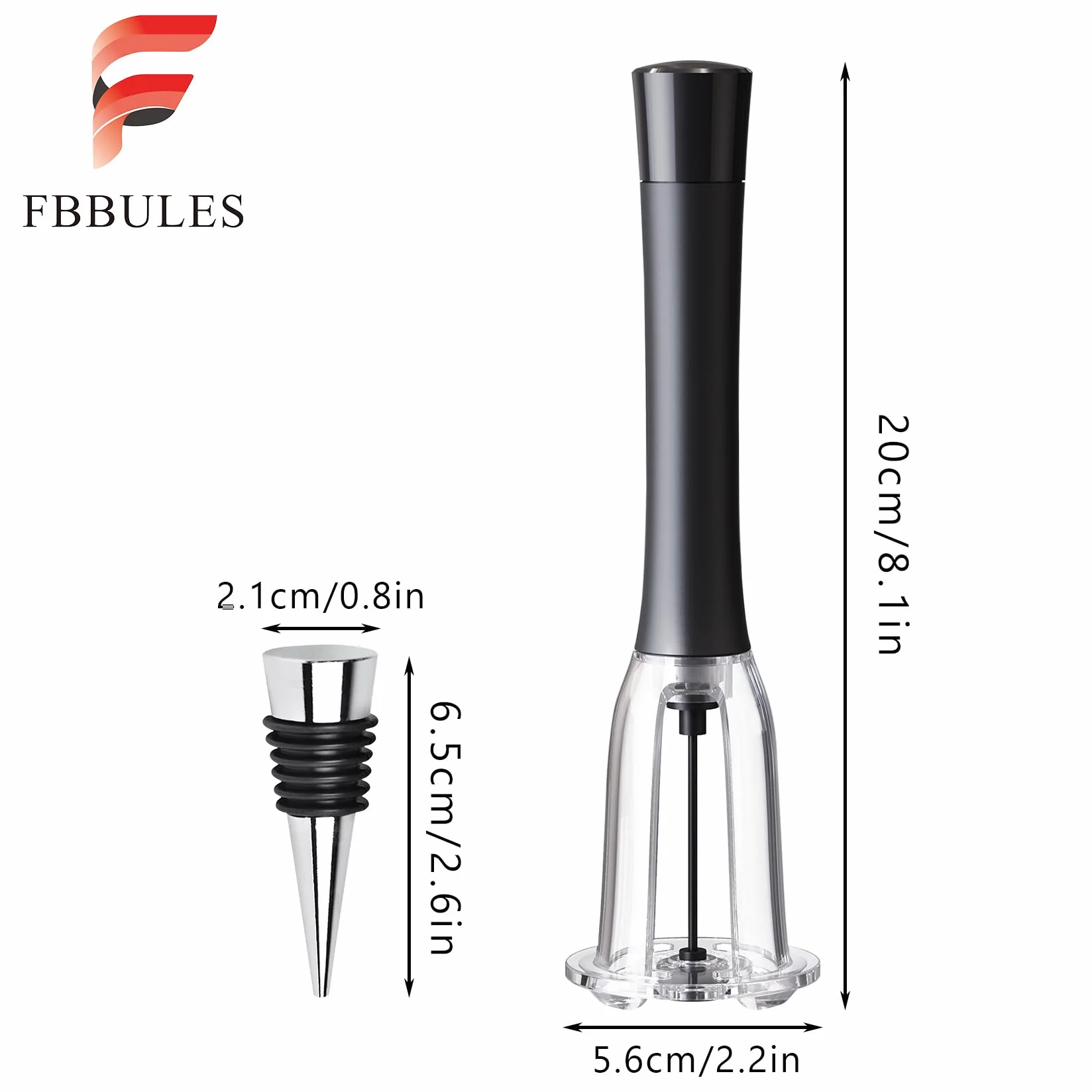 Sacacorchos de Presión de Aire, Profesional Abridor de Vino con 2 Reutilizables Tapones de Botella, Abrebotellas Portátil y Práctico para Hogar Viajes, Regalo para Amantes del Vino