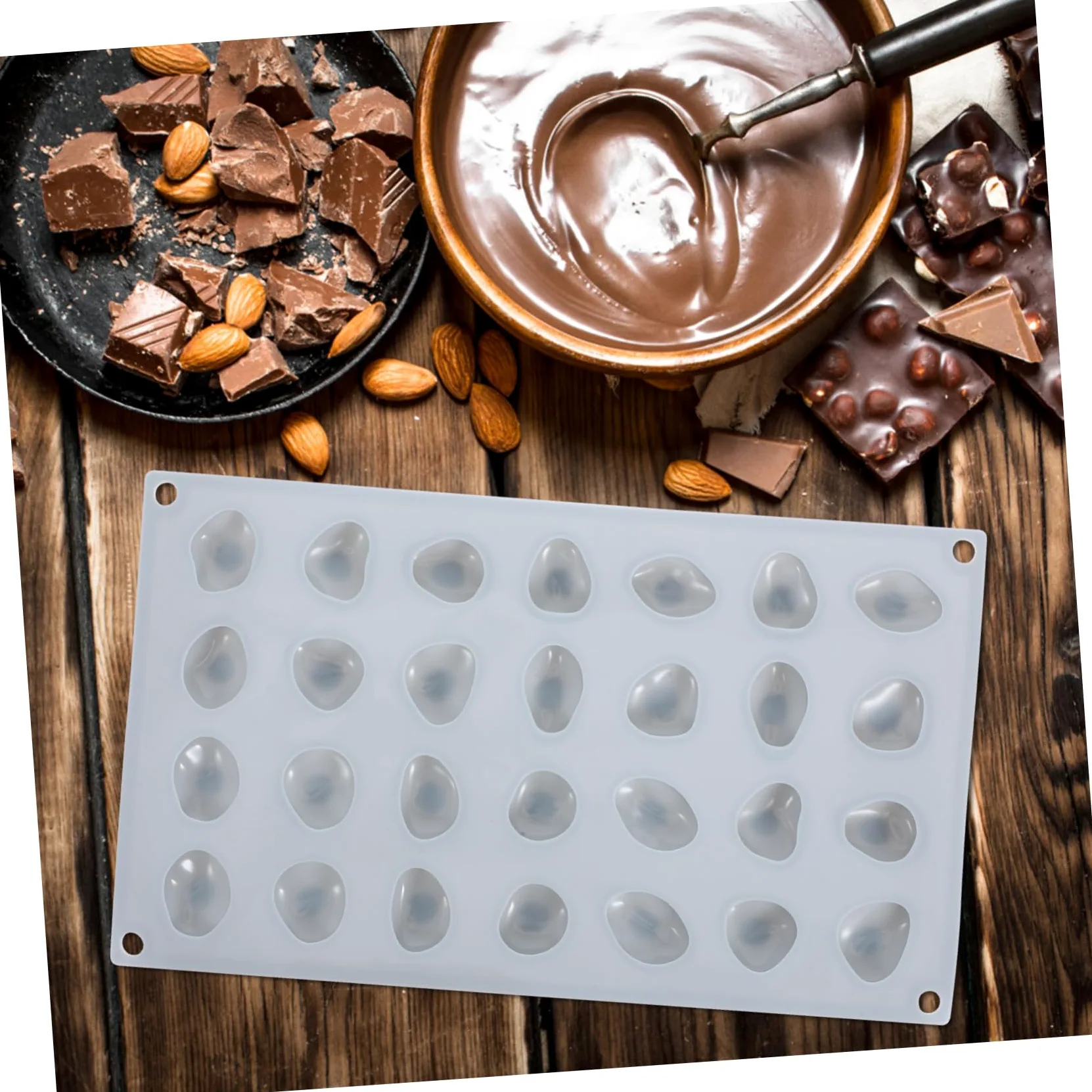 3 Piezas Molde de Silicona para Chocolate y Fondant Diseño de Piedras Suaves Molde Flexible para Repostería DIY Fácil Desmoldeo y Limpieza