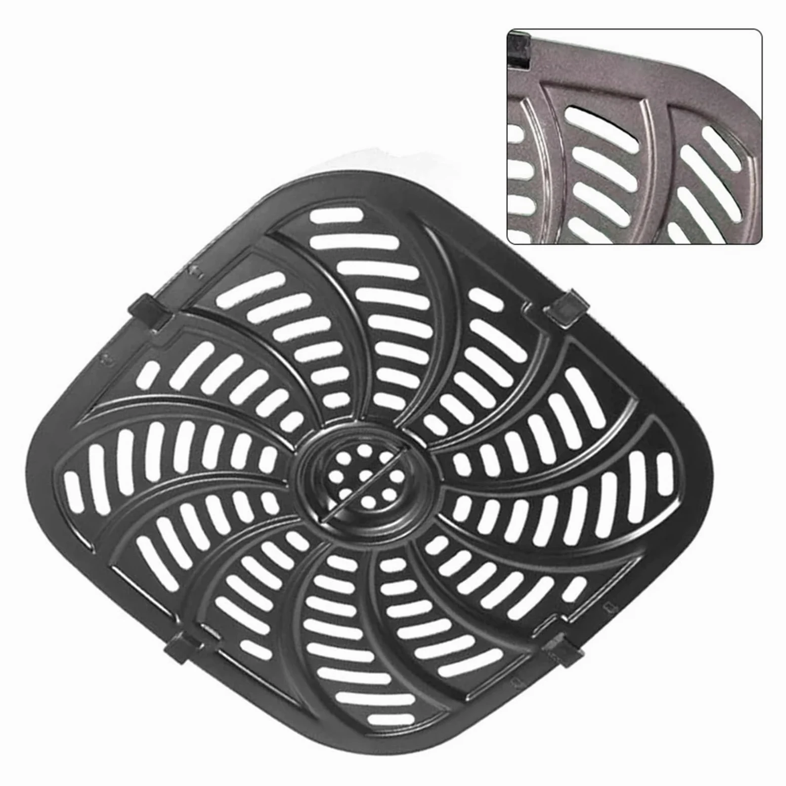 Genérico 1 Bandeja de Repuesto for freidora de Aire. | 24x25cm, protectores de esquinas, multiusos, fácil de limpiar