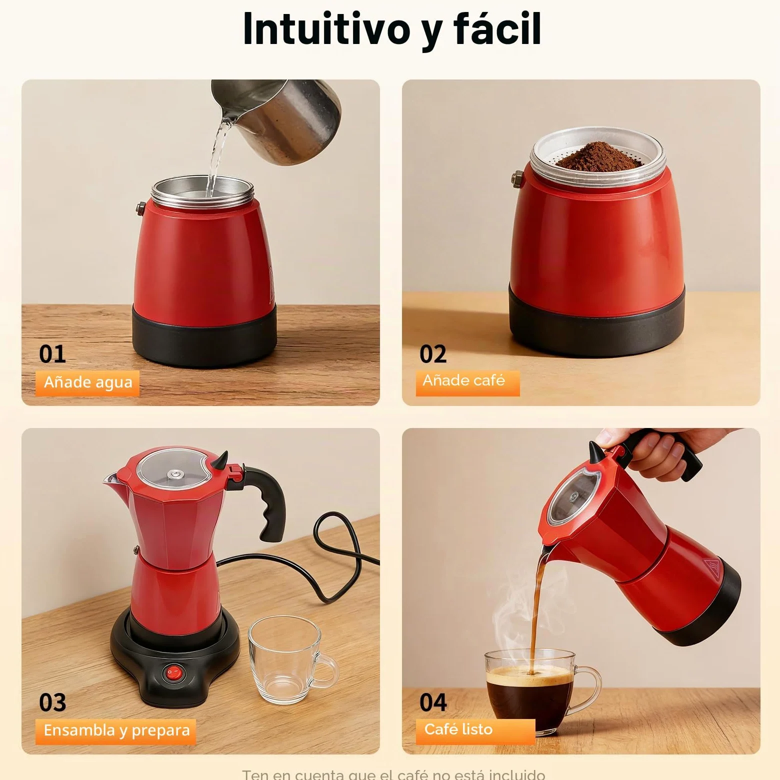 480W Cafetera Italiana 6 Tazas Cafetera para Induccion Cafetera con Base Pequeña Cafeteras Expreso Ofertas Aplicar Casa, Conferencia, Cafetería, DIY Varios Tipos Café Exquisito