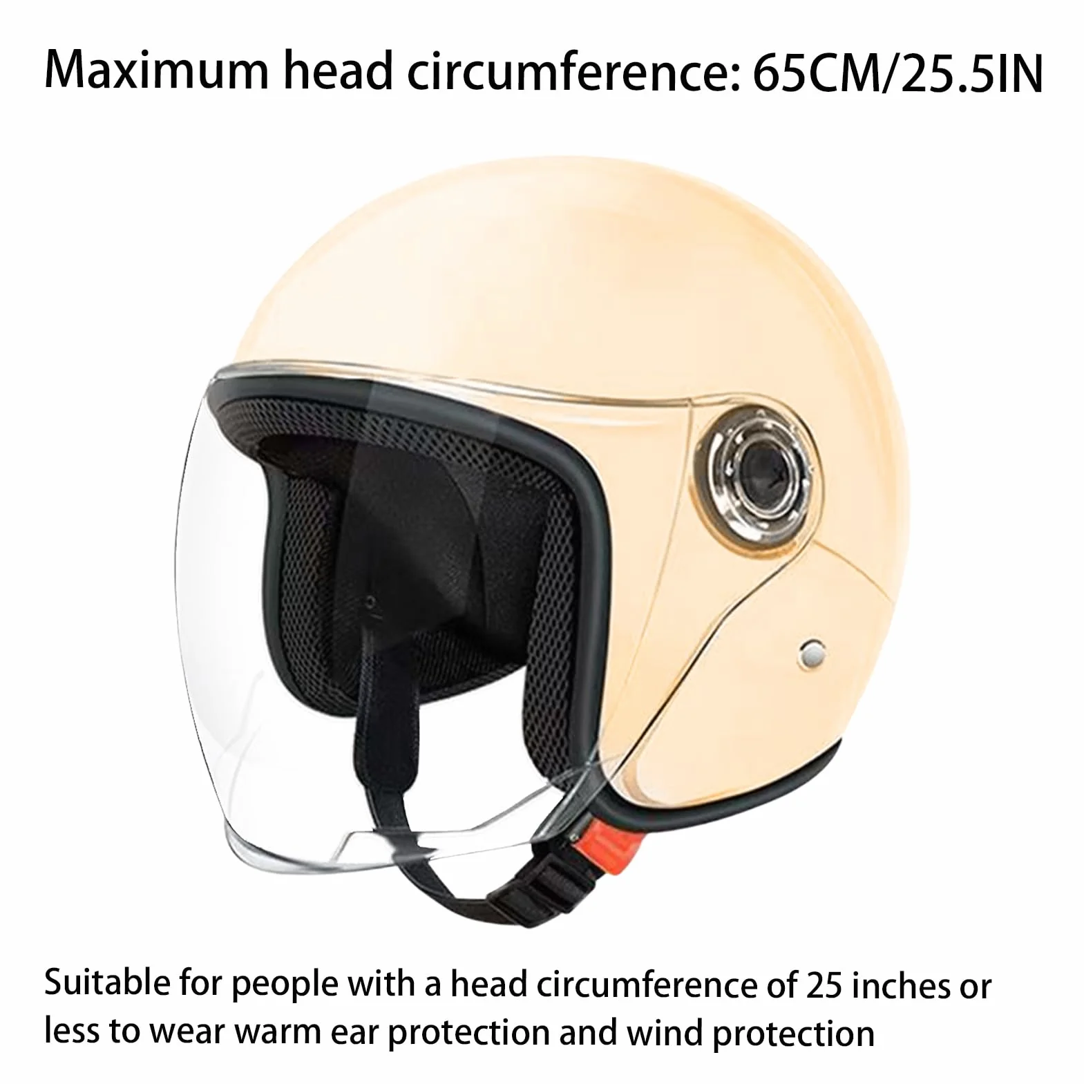 Casco de moto grande abierto para adultos con visera protección