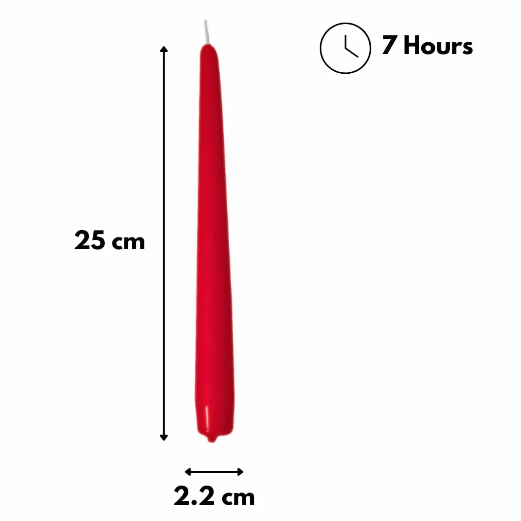 Cereria de Giorgio risthò velas cónicas para candelabro (Cera, rojo, 2.2 x 25 cm, 10 unidad