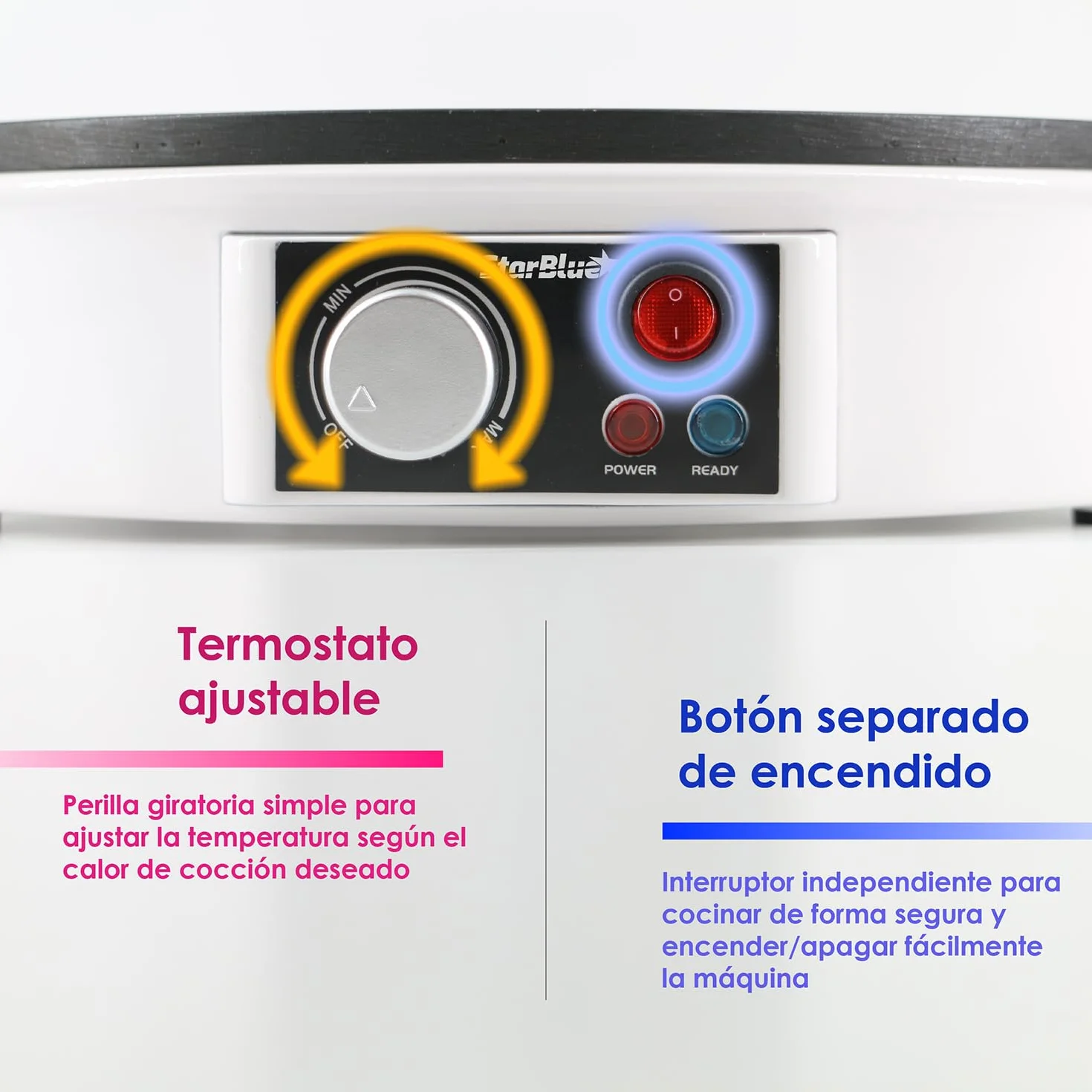 StarBlue Máquina Eléctrica Para Hacer Crepes Y Tortitas De 30,5 Cm, Con Libro Electrónico De Recetas Y Espátula De Madera, Ca 220-240 V, 50/60 Hz Y 1000 W, Enchufe Del Reino Unido Y Adaptador Europeo