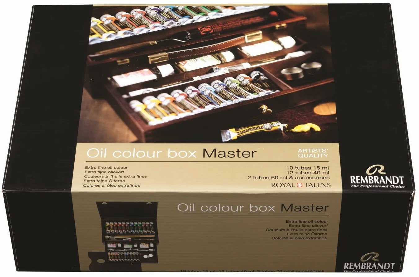 Royal Talens Rembrandt - Pintura al óleo - Caja de madera profesional - 24 tubos + accesorios