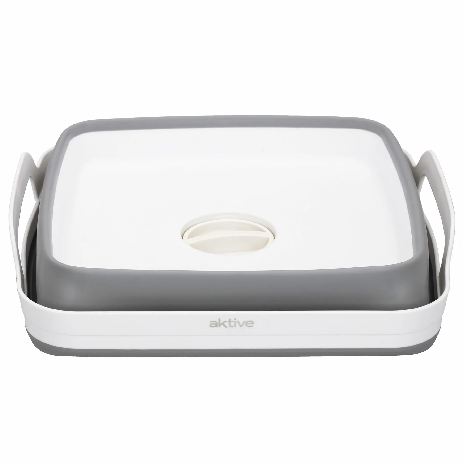 Aktive Fregadero plegable para camping 8,5 litros 30,5x30x20/7 cm Plástico y goma TPR con tapón drenaje