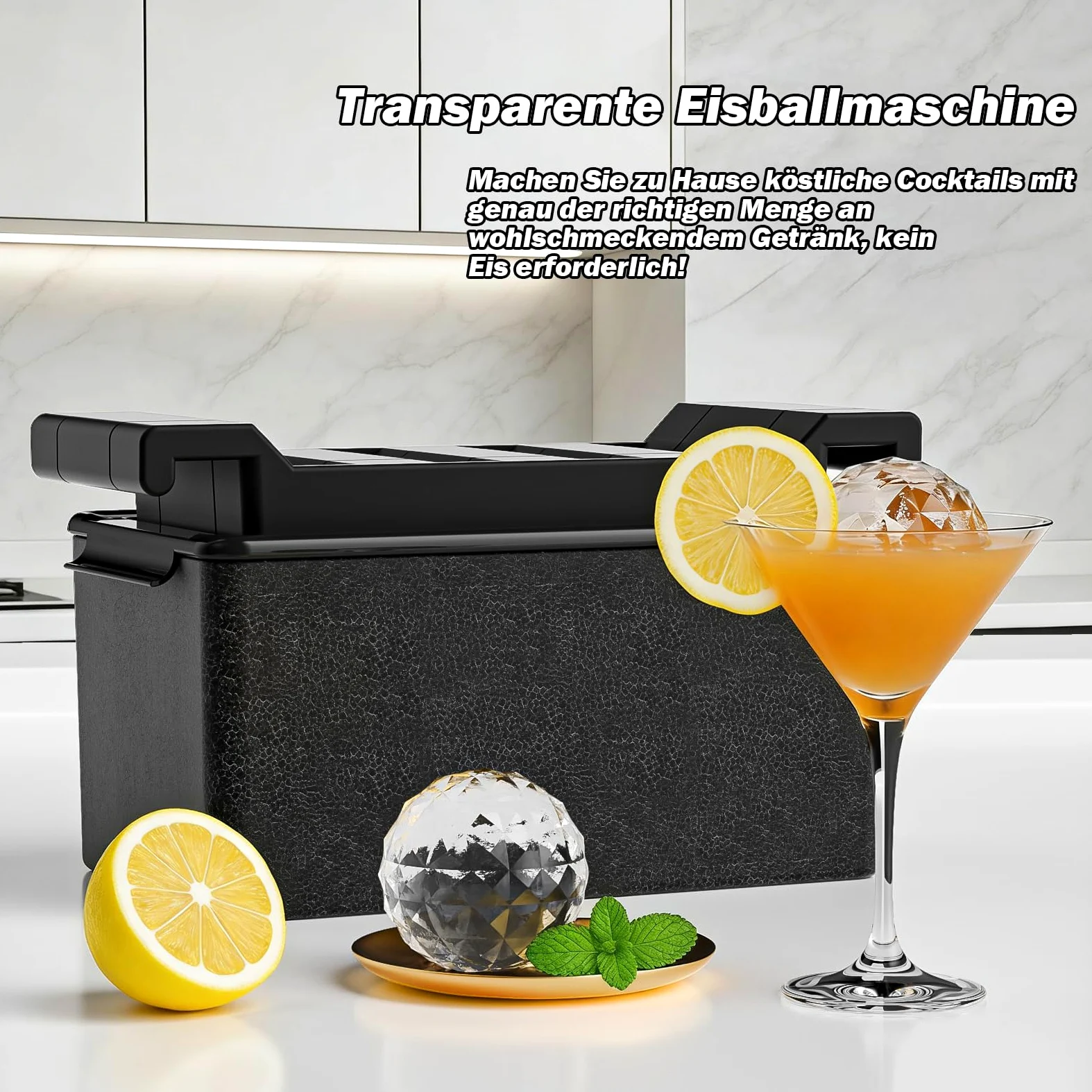 Cubitera de silicona transparente con tapa, 6 cm, redonda, reutilizable, para whisky, cócteles, vino, cerveza y bebidas (8 bolas)