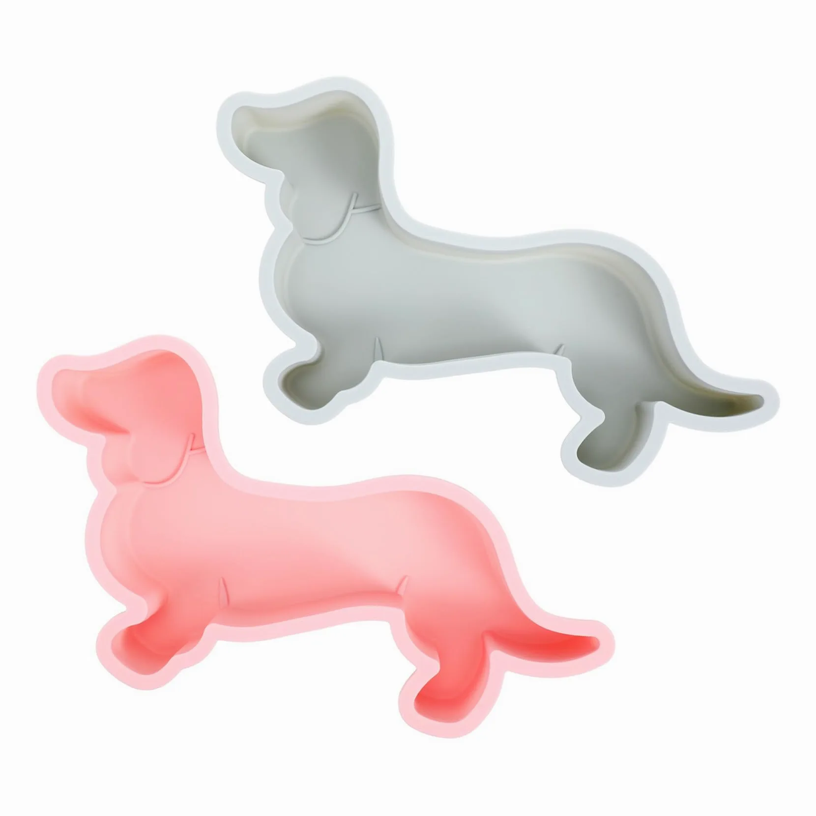 Molde de Silicona Antiadherente para Dulces en Forma de Perro, Resistente al Calor, 2 Piezas para Hornear Pasteles y Golosinas en Cocina DIY