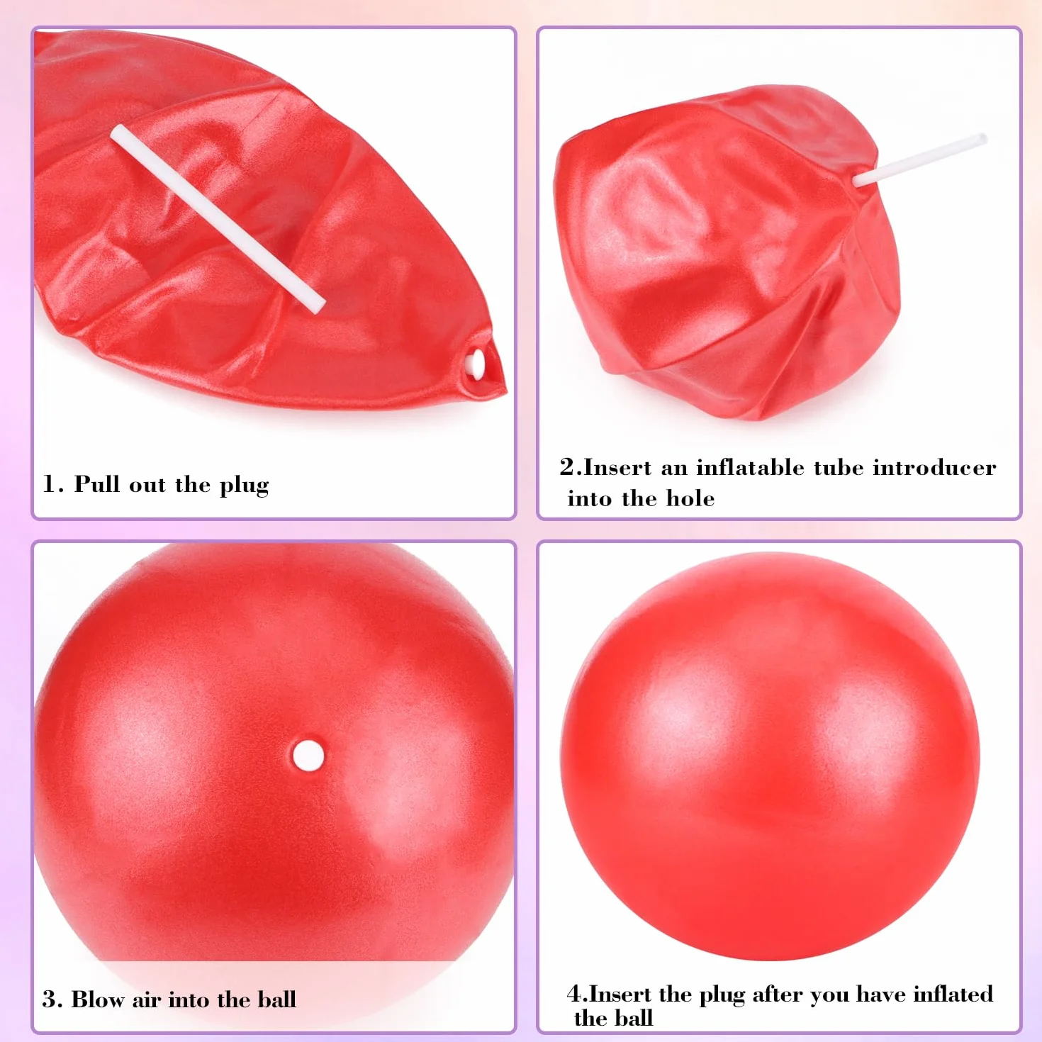 Pelota de Pilates 25 cm Anti-Burst Suave Antideslizante para Entrenamiento Gimnasio Yoga Fitness en Casa