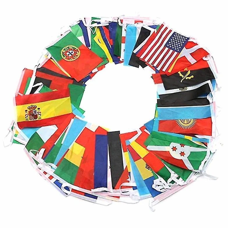AZ FLAG Guirnalda Mundial 2022 Catar 20 Metros 32 Banderas 45x30cm Bandera