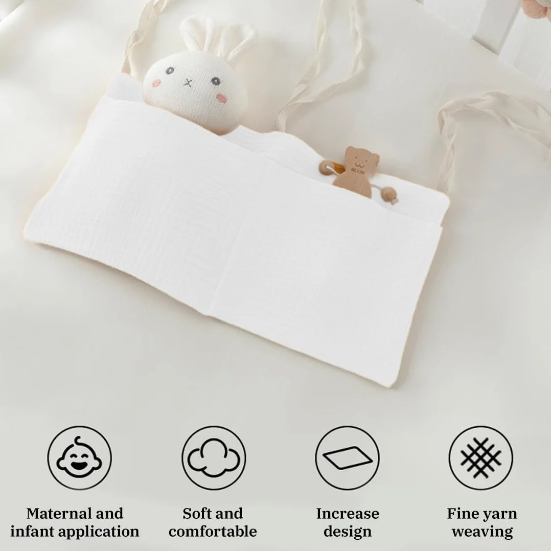 Organizador Contenedor De Pañales Para Bebé Colgante 38Cm X 18Cm Blanco