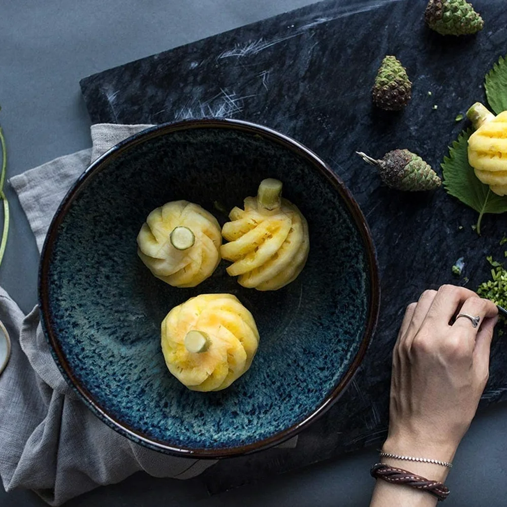 Cuenco de cerámica, Cuencos de Pasta, Conjunto de tazón de Ensalada de Frutas, Cuenco Grande para Comer, Cuencos, tazones de Servicio apilables