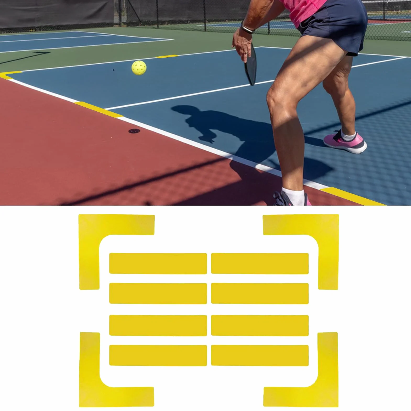 Kit de Líneas para Pistas de Pádel | Marcadores Desplegables para Delinear Pistas | Accesorios Deportivos Portátiles Resistentes al Viento