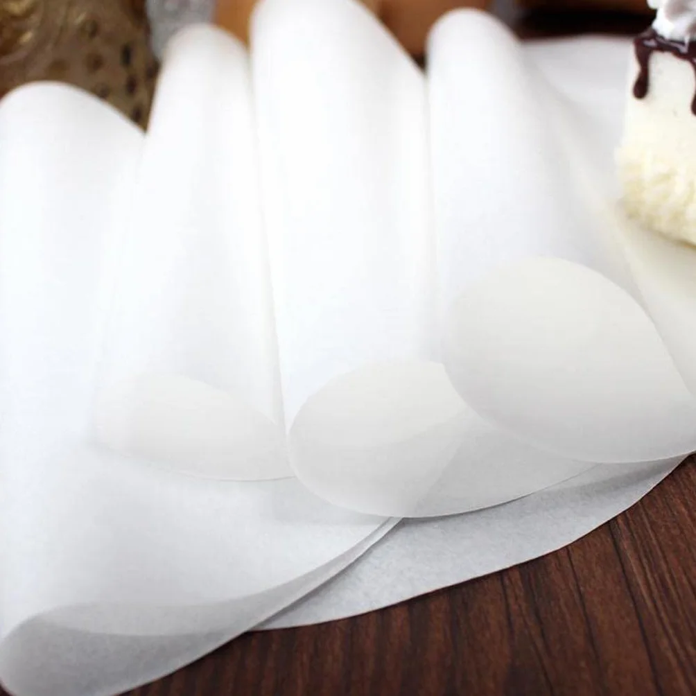 5 Paquetes Papel Pergamino Redondo Antiadherente Hojas de Cera para Hornear Discos para Hamburguesa Bases para Pastel con Recubrimiento de Silicona y, 5 Piezas