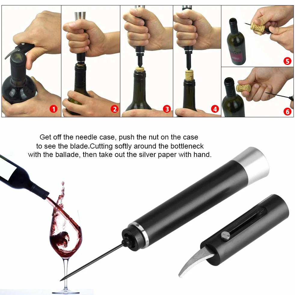 Fyearfly Sacacorchos Vino Profesional, Abridor de Vino Aire Comprimido Presión, Sacacorchos de Botellas Bomba de Aire Portátil para Mujer, Hombre, Regalo, Fiesta y Cena, Saca Corchos