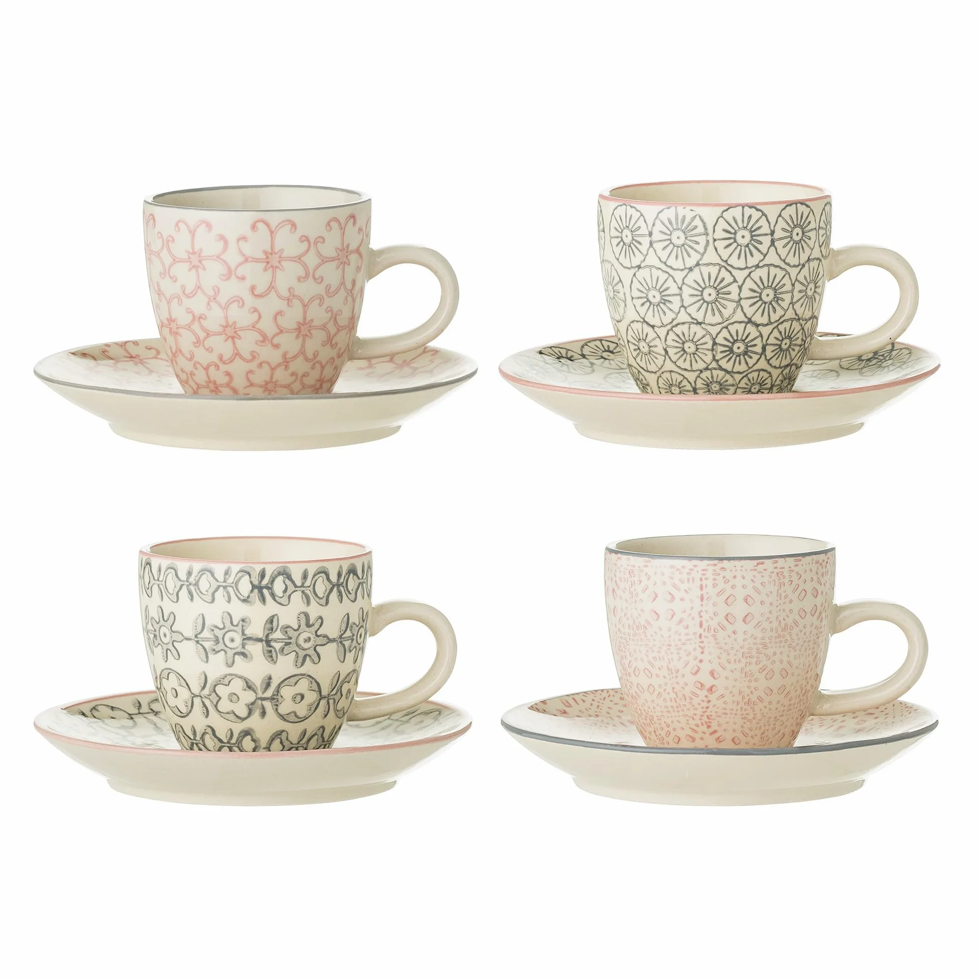 Bloomingville - Tazas Cécile para espresso, juego de 4