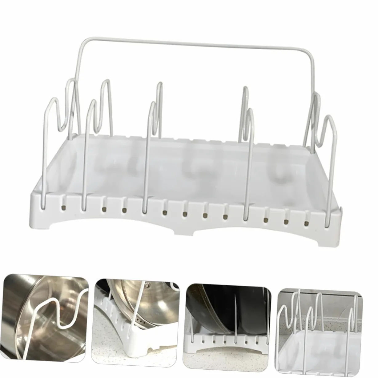 TOPBATHY Soporte Ajustable Para Tapas De Ollas Estante Para Utensilios Diseño Elegante
