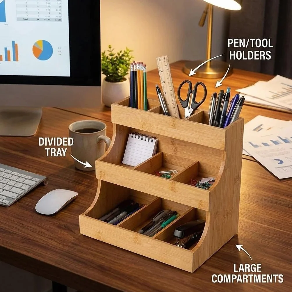 Bolsa de té, Organizador de té, Caja de té de Madera con 9 Compartimentos de Almacenamiento, cápsulas de café y Paquetes de azúcar, Organizador de Bolsas de té para el hogar, Cocina, Oficina y