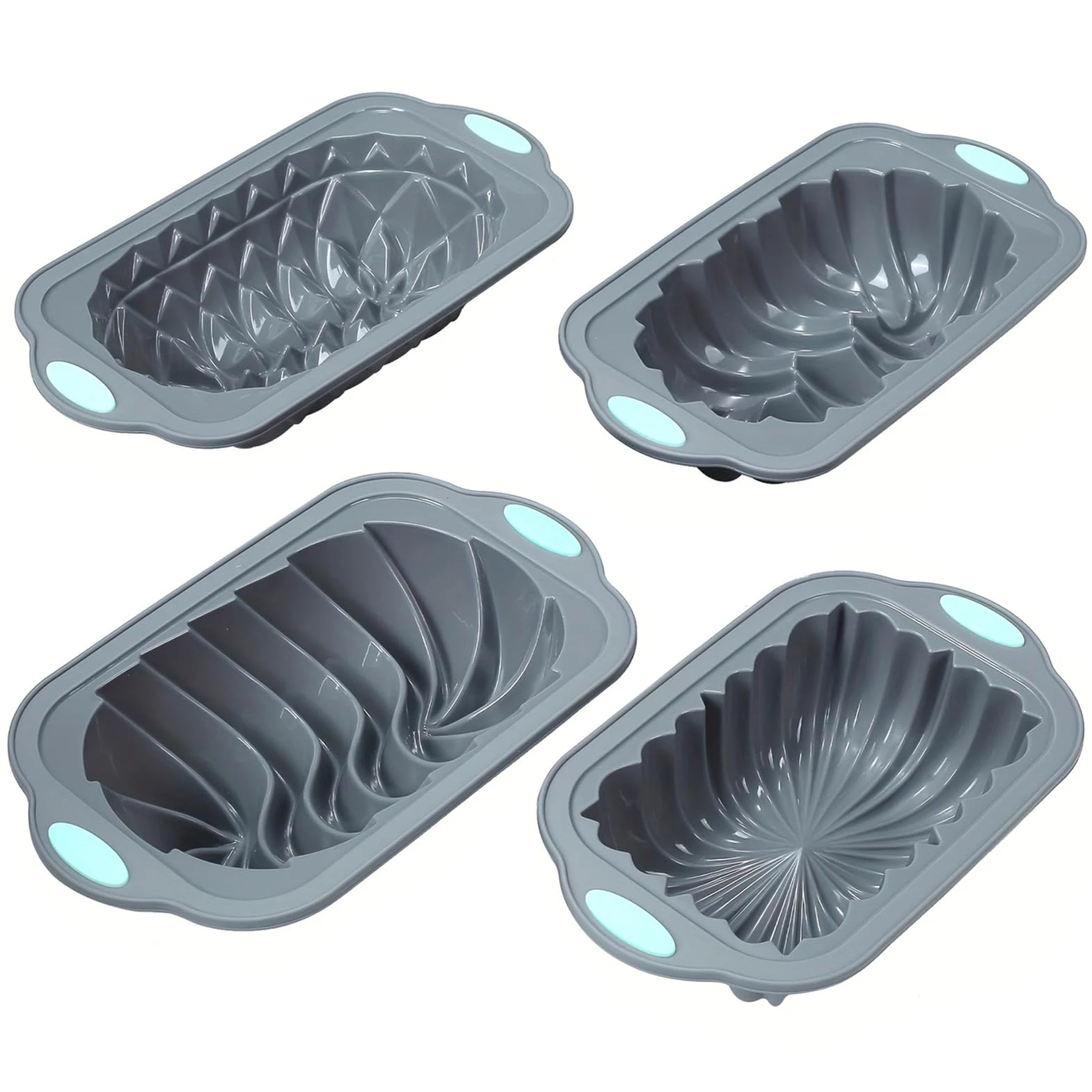 Molde De Silicona Para Pan Forma de cocina casera reutilizable | 4 Moldes De Silicona Para Pan De Plátano Cumpleaños Bodas Reuniones Pasteles Brownies Pastel Carne Tartas Lasaña Quiches