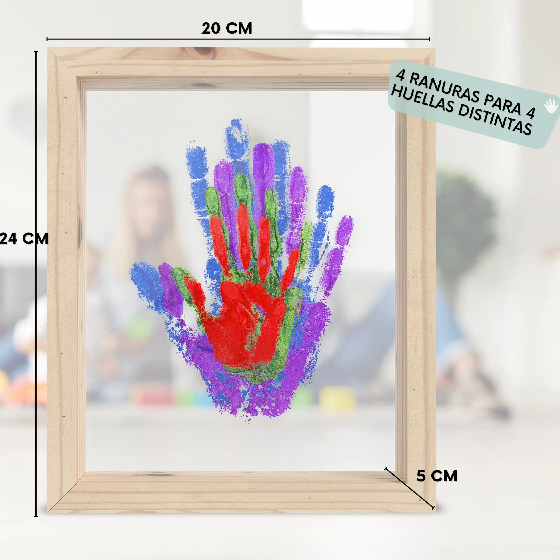 Kit huellas familia con pinturas marco huellas bebé recién nacido regalo original recuerdo padres hijos decoración hogar