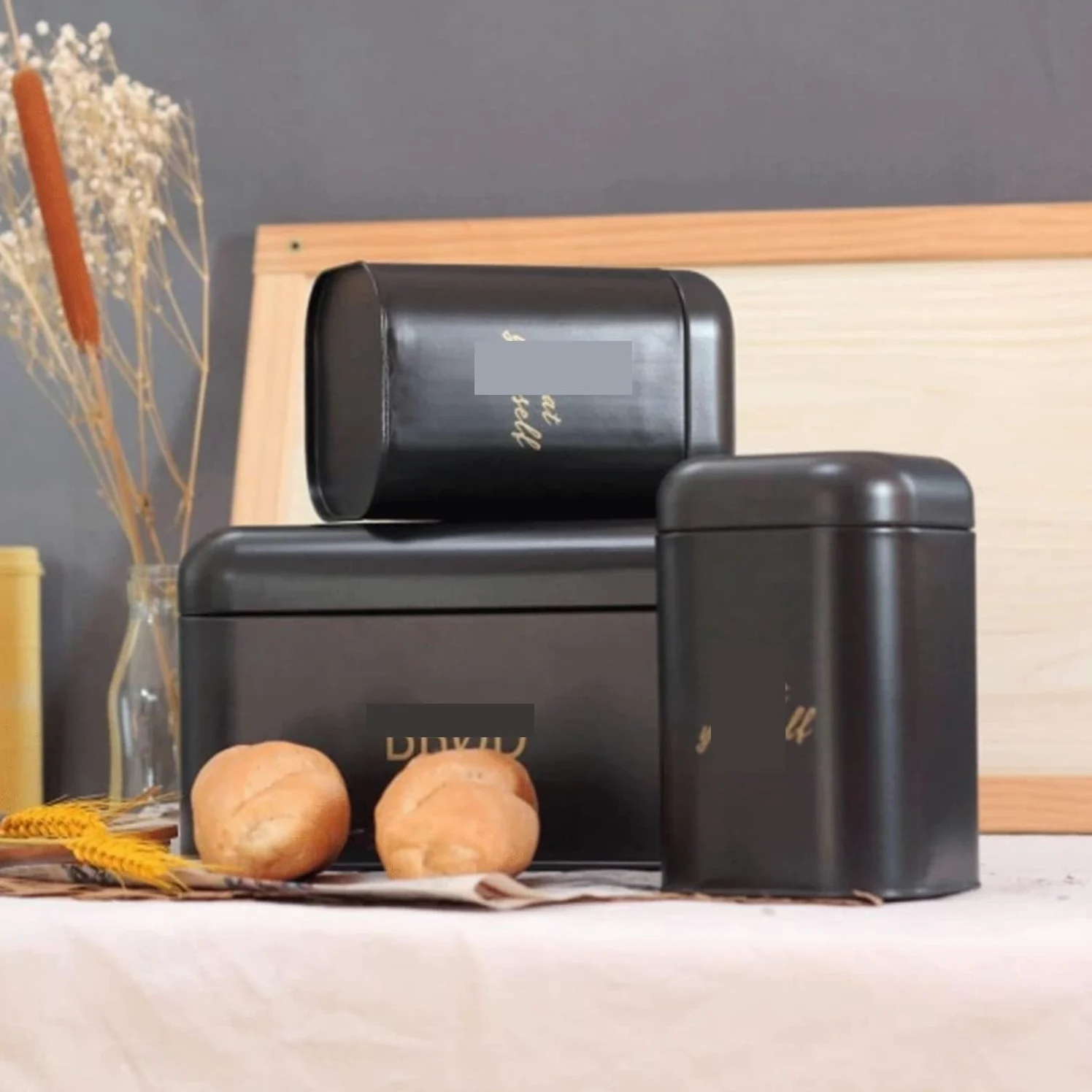 Caja De Pan Panera Para Pan Caja De Pan De Metal Para Repostería Y Contenedor De Alimentos, Almacenamiento De Pan Para Almacenamiento De Caja De Pan De Mostrador Caja Contenedor De Pan(30*18*16cm)
