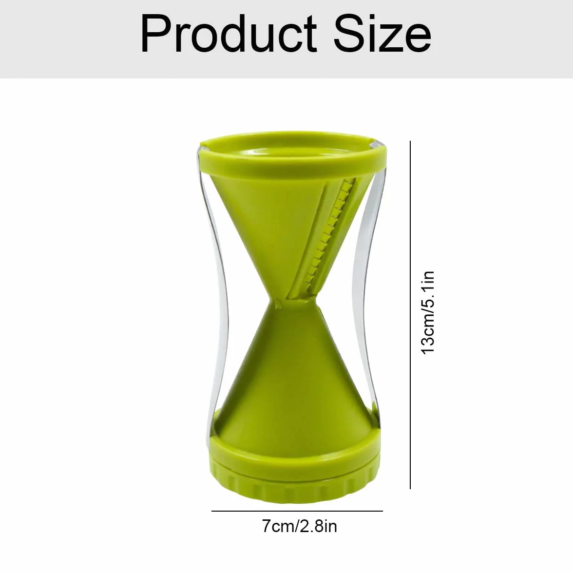 Cortador de Verdura Espiralizador Rallador - Espiral Manual Pasta Calabacín, Pelador Acero Inoxidable para Fideos Vegetales, Zanahoria, Pepino, Patata, Calabaza, Espárragos, Verde,1 Pieza