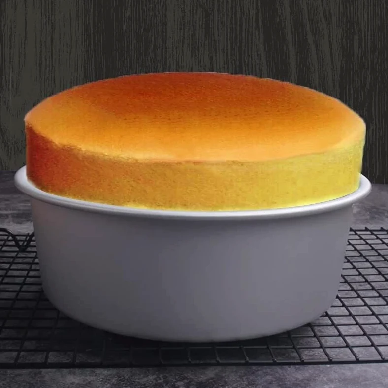 Juego de moldes para pasteles redondos de 4/6/8 pulgadas con parte inferior extraíble Juego de moldes para pasteles de gasa de aleación de aluminio Herramientas de latas para pasteles redondos de 3 n
