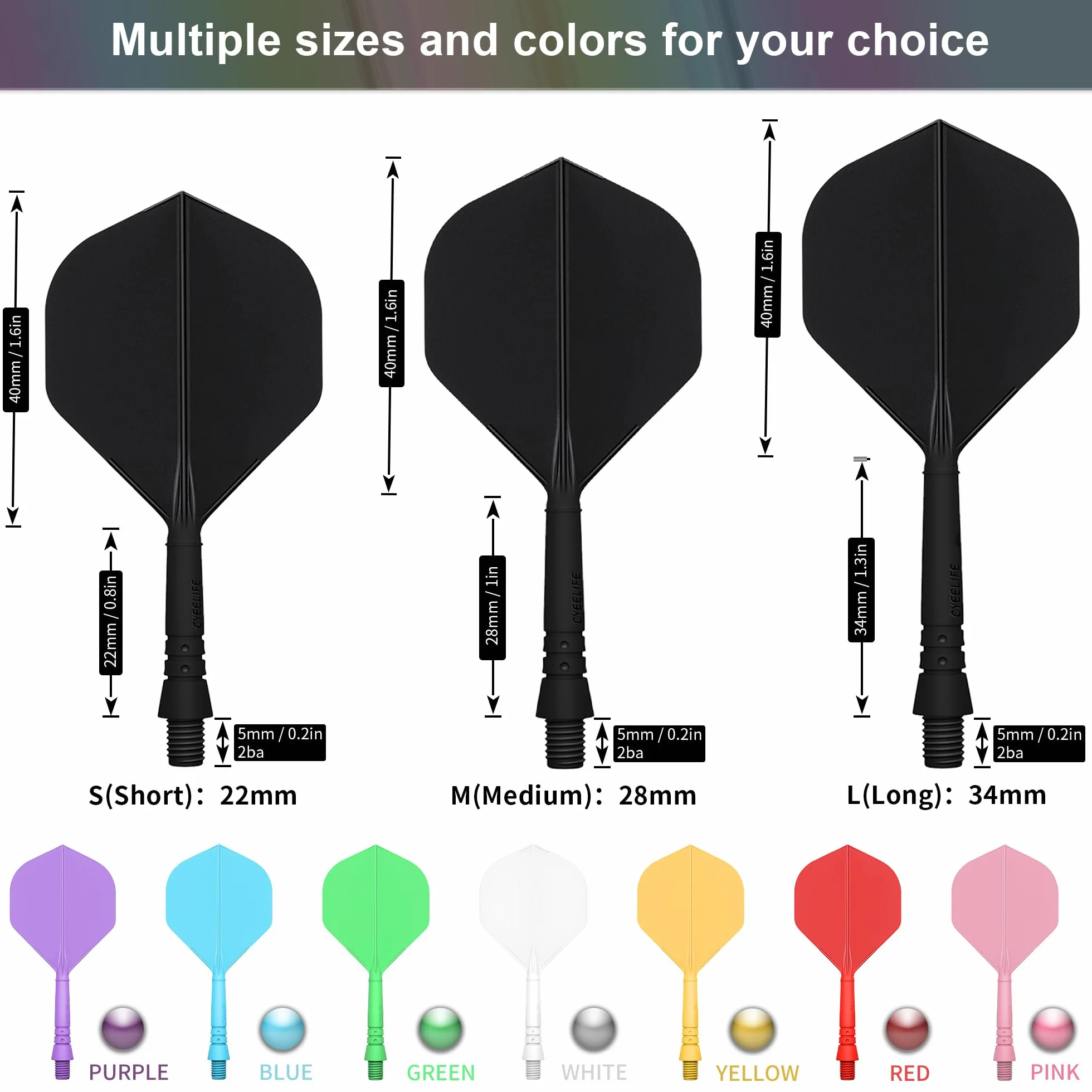 CyeeLife 6PCS Dardos Plumas, Plumas no se Caen ni se dañan fácilmente CF02A